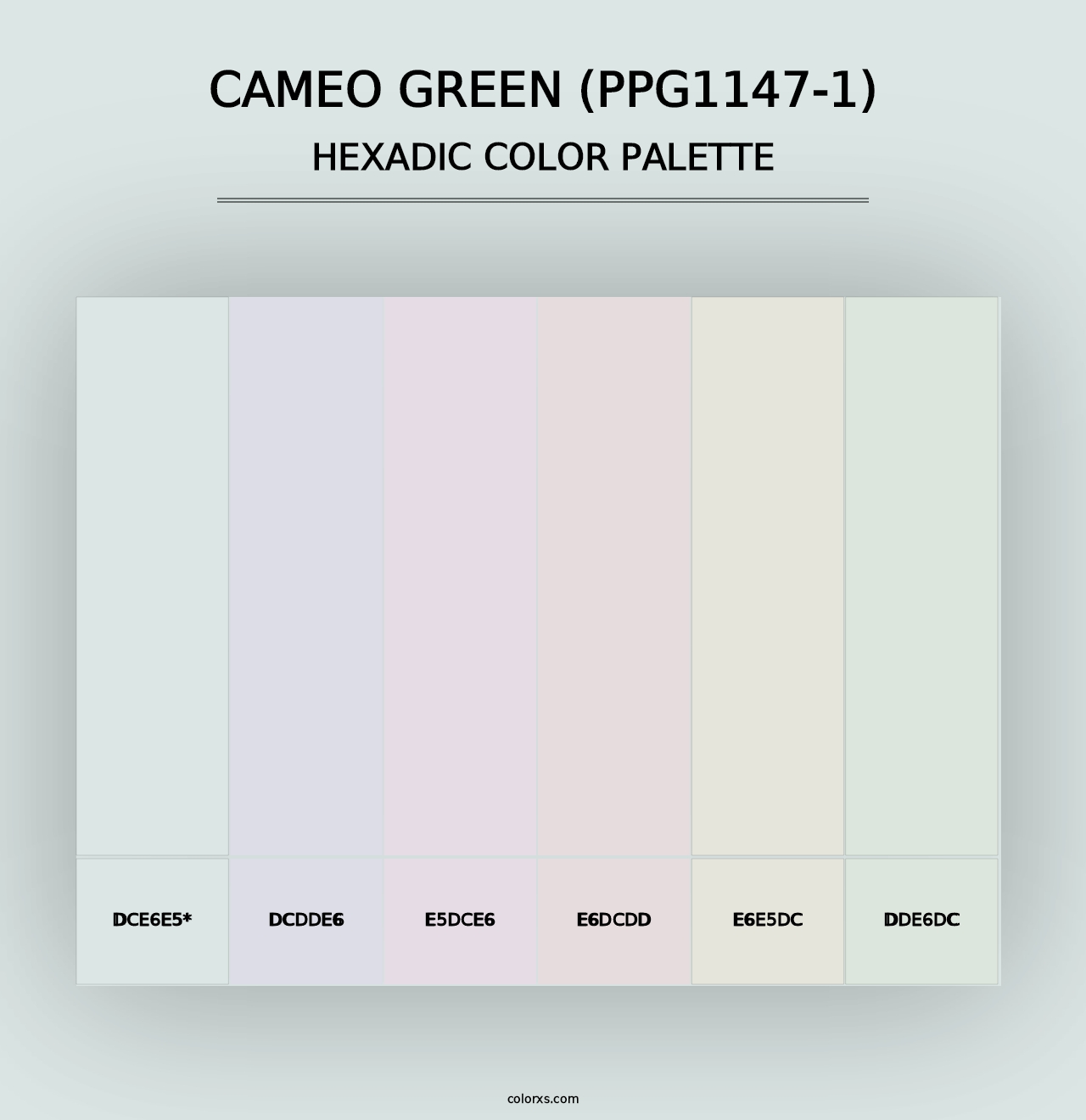 Cameo Green (PPG1147-1) - Hexadic Color Palette