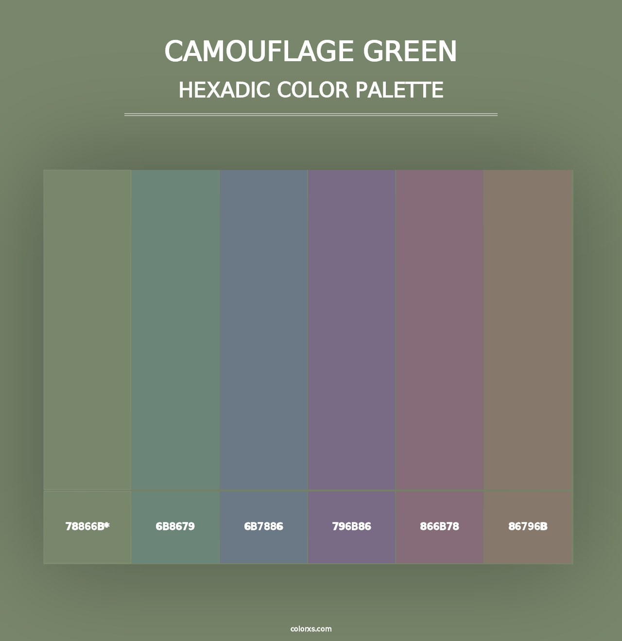 Camouflage Green - Hexadic Color Palette