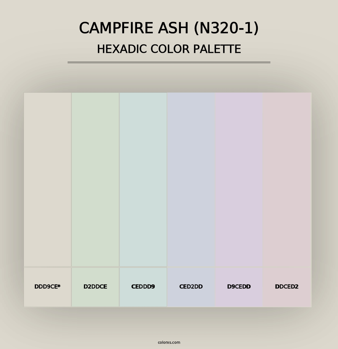 Campfire Ash (N320-1) - Hexadic Color Palette