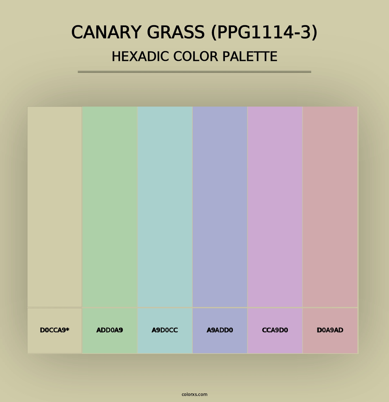 Canary Grass (PPG1114-3) - Hexadic Color Palette