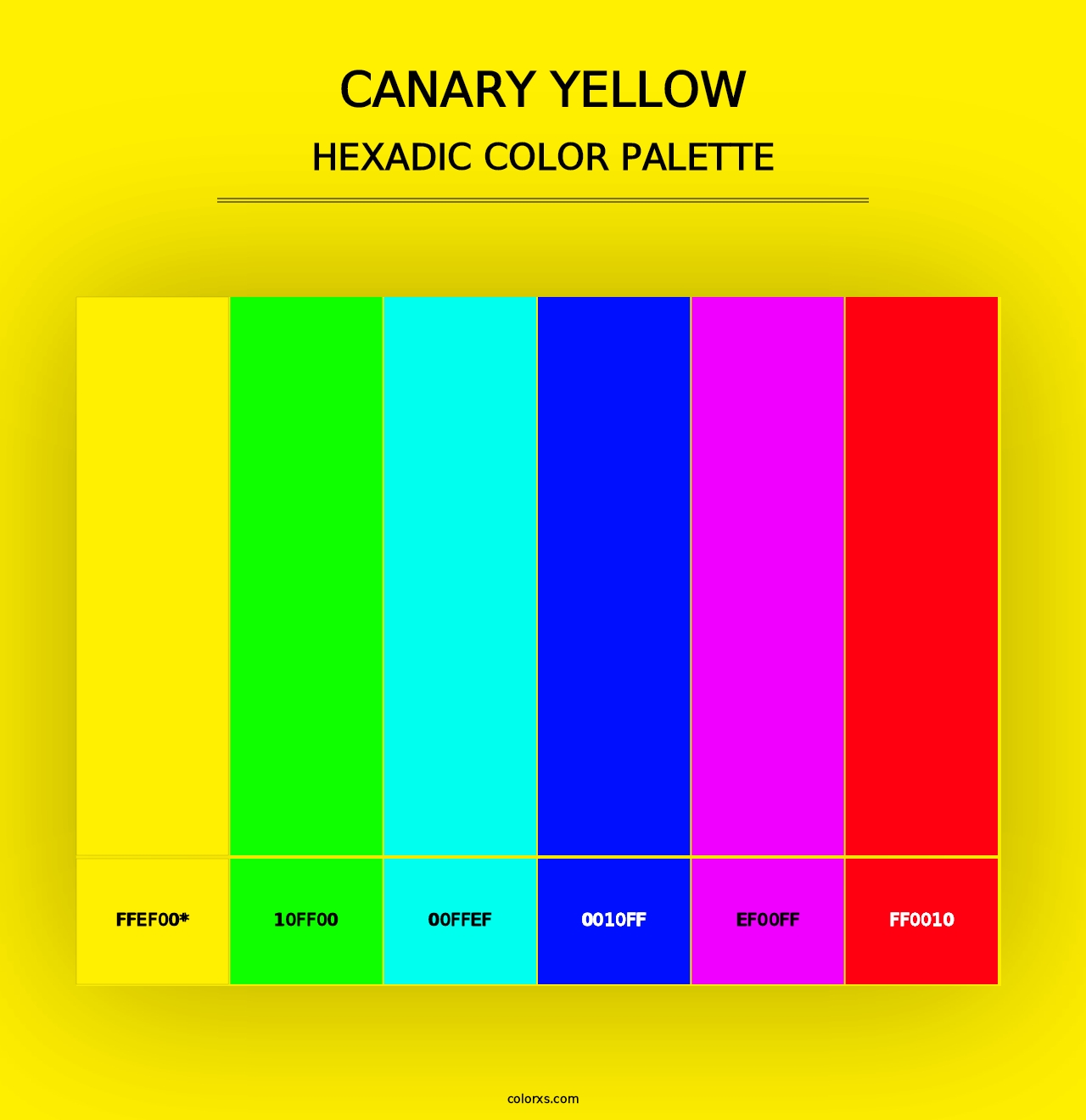 Canary Yellow - Hexadic Color Palette