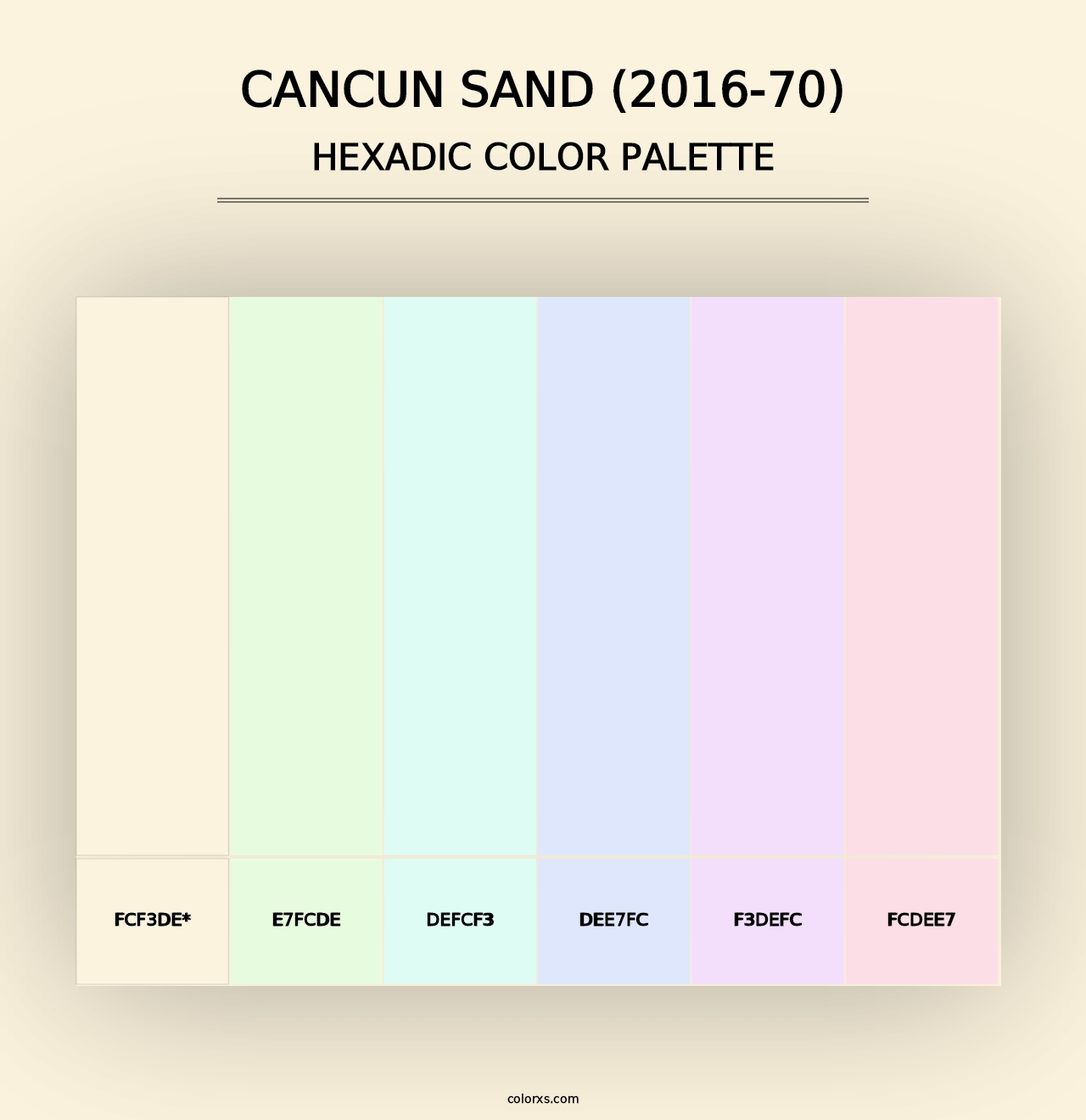 Cancun Sand (2016-70) - Hexadic Color Palette