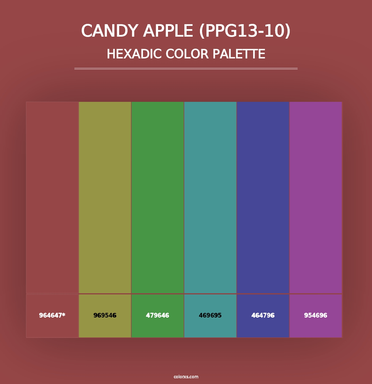 Candy Apple (PPG13-10) - Hexadic Color Palette