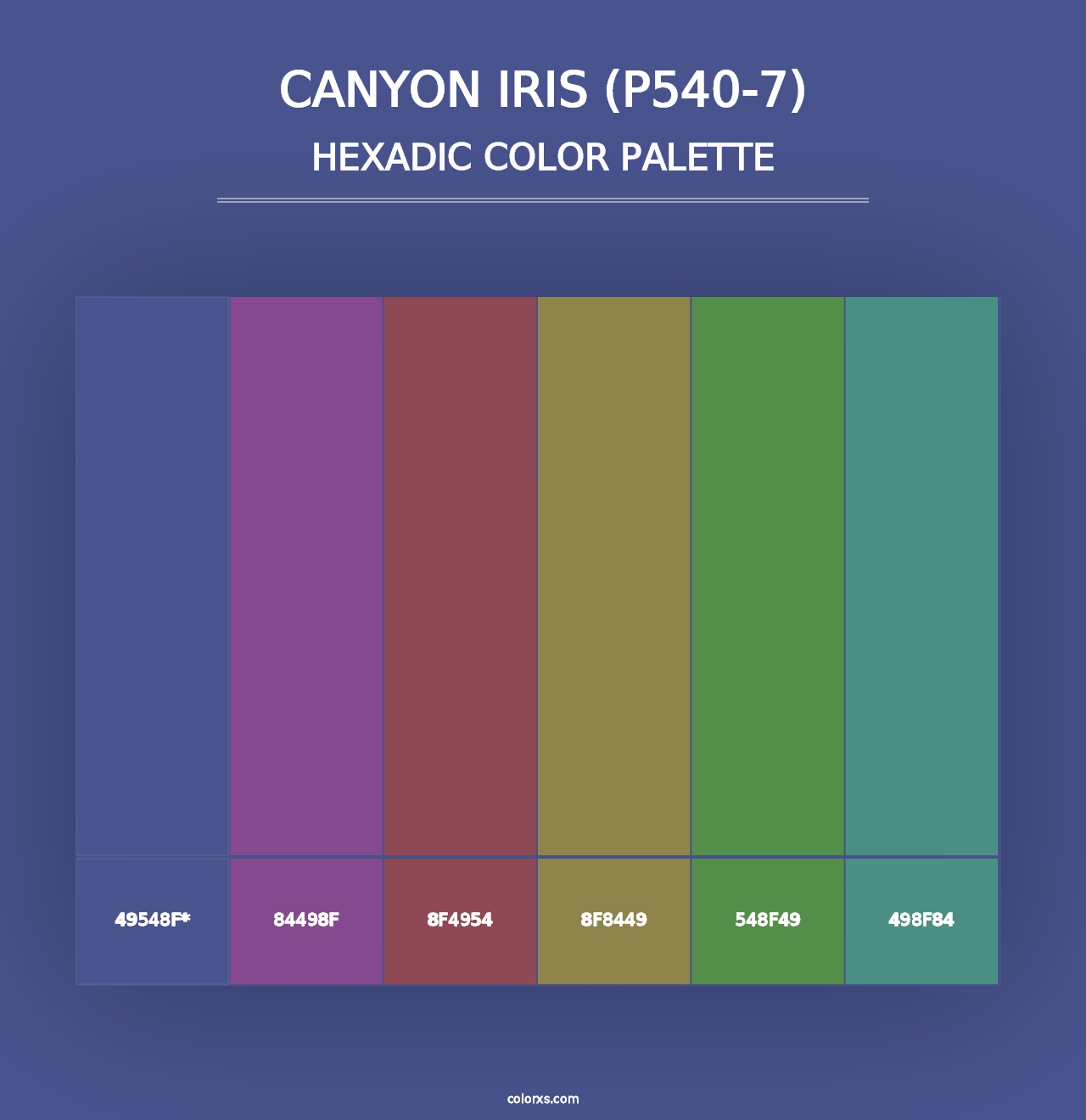 Canyon Iris (P540-7) - Hexadic Color Palette