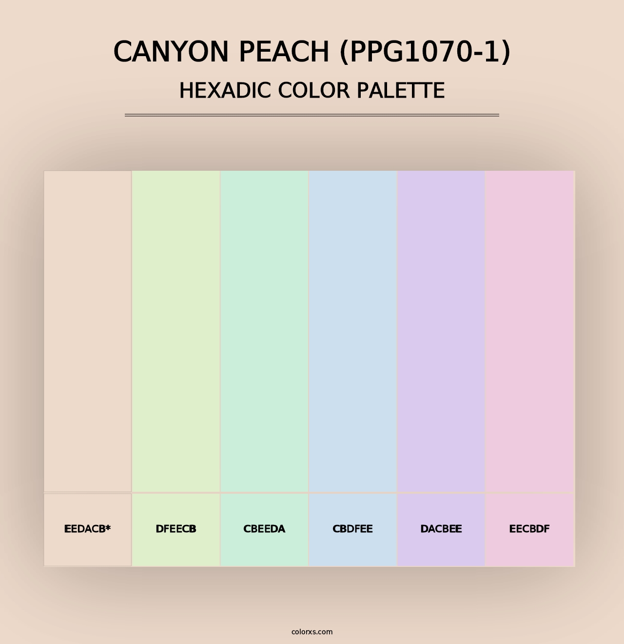 Canyon Peach (PPG1070-1) - Hexadic Color Palette