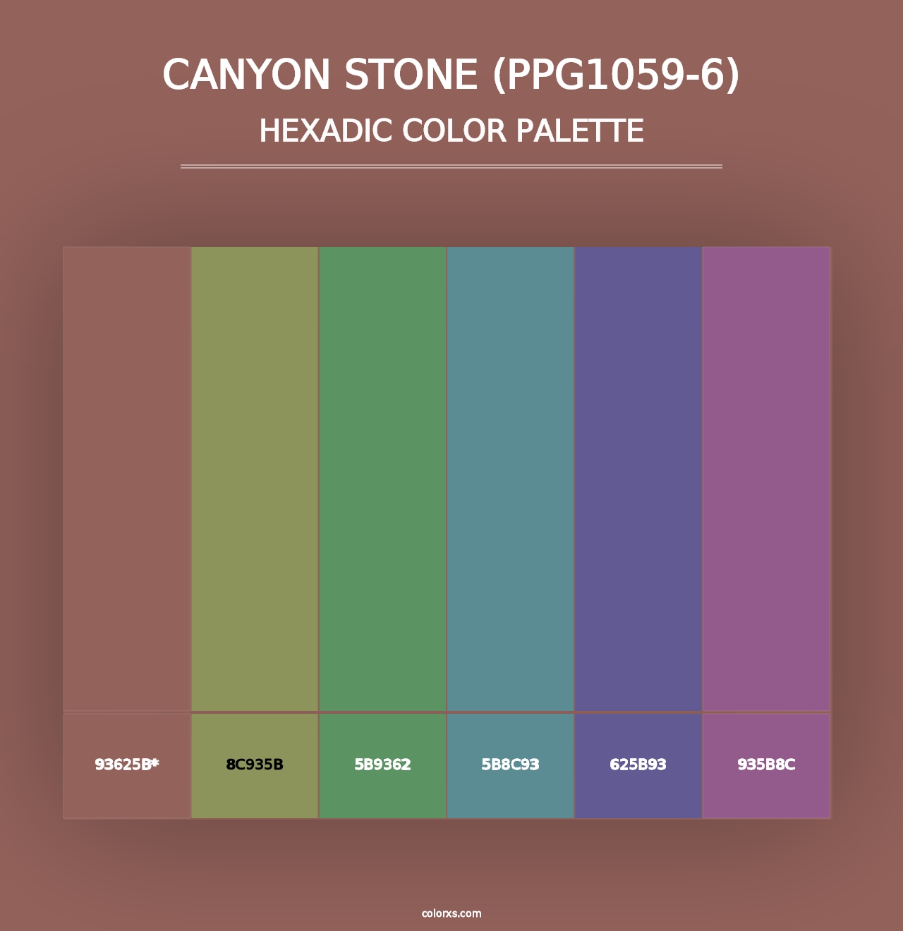 Canyon Stone (PPG1059-6) - Hexadic Color Palette