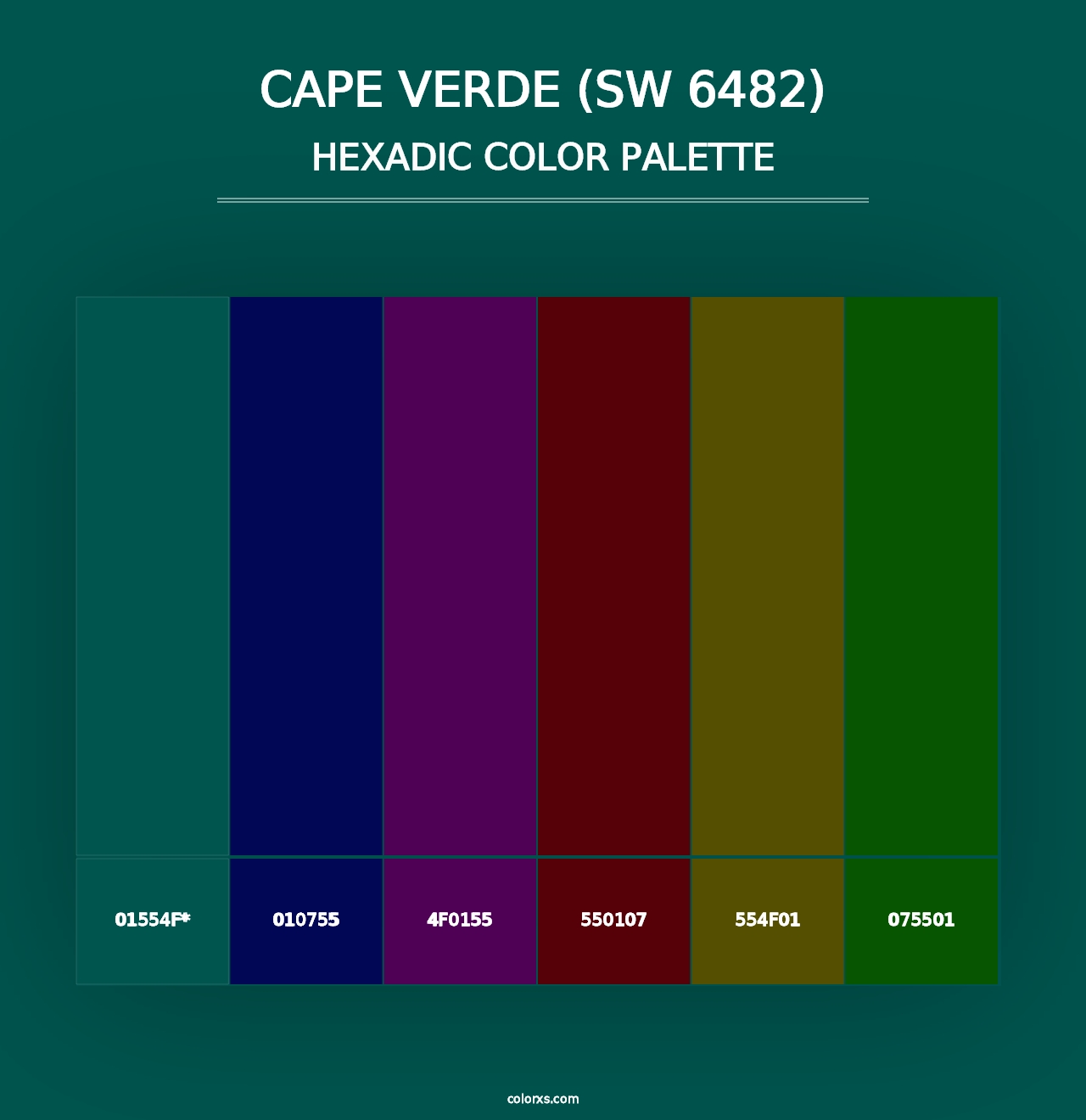 Cape Verde (SW 6482) - Hexadic Color Palette