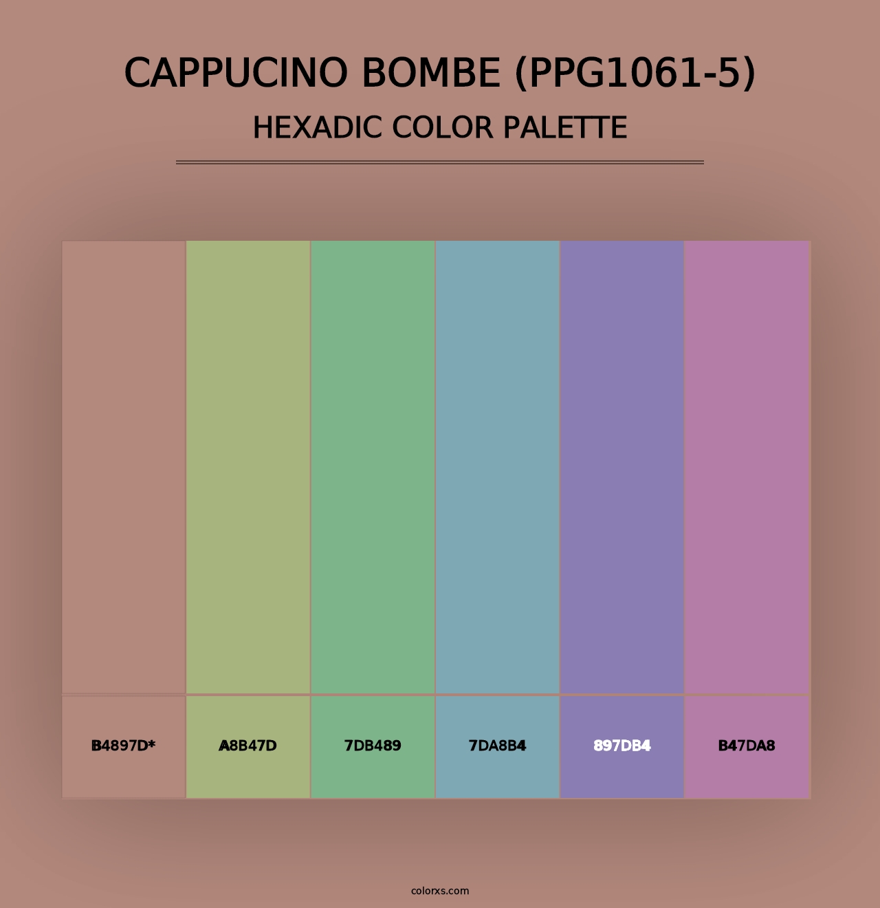 Cappucino Bombe (PPG1061-5) - Hexadic Color Palette