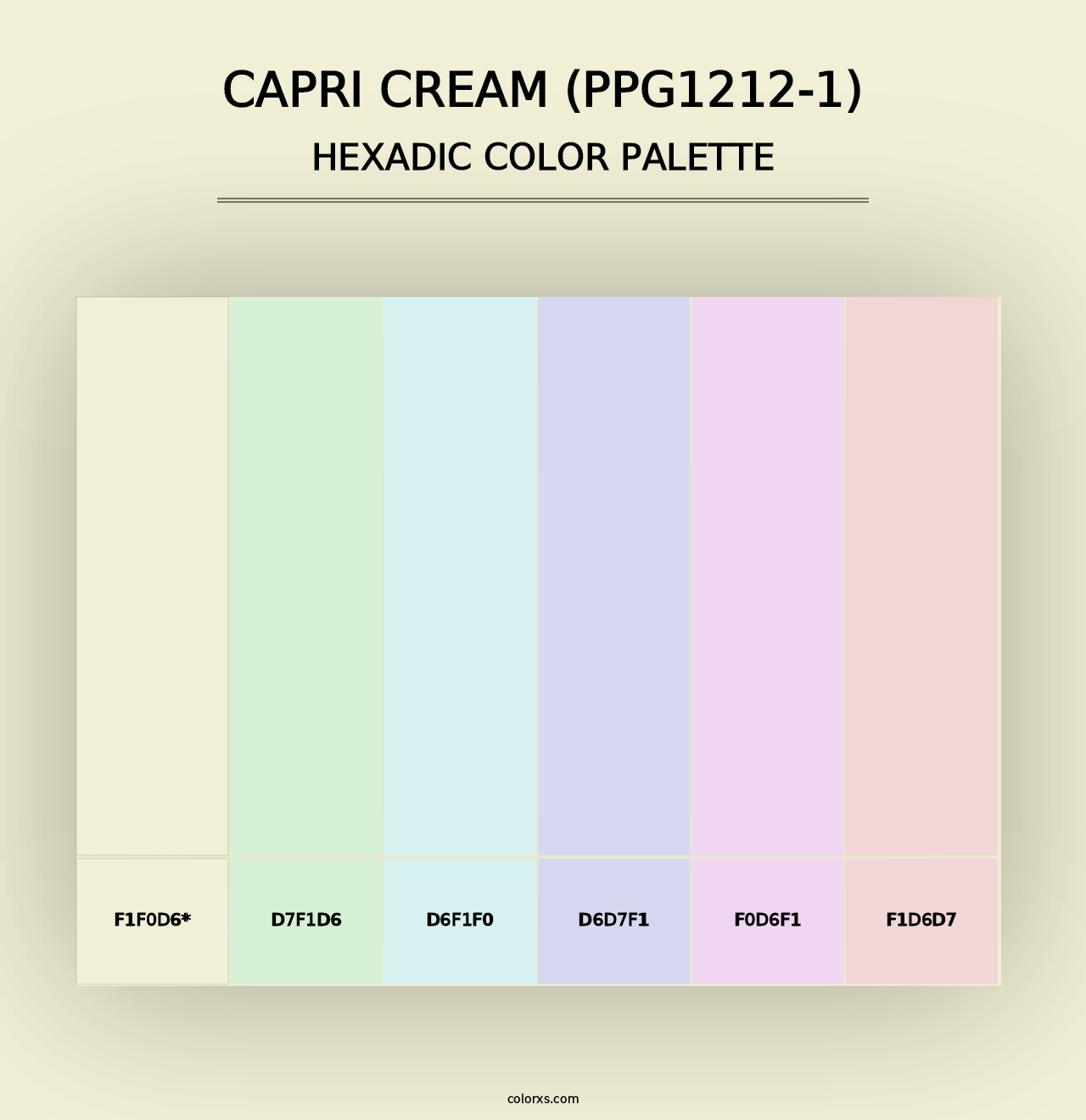 Capri Cream (PPG1212-1) - Hexadic Color Palette