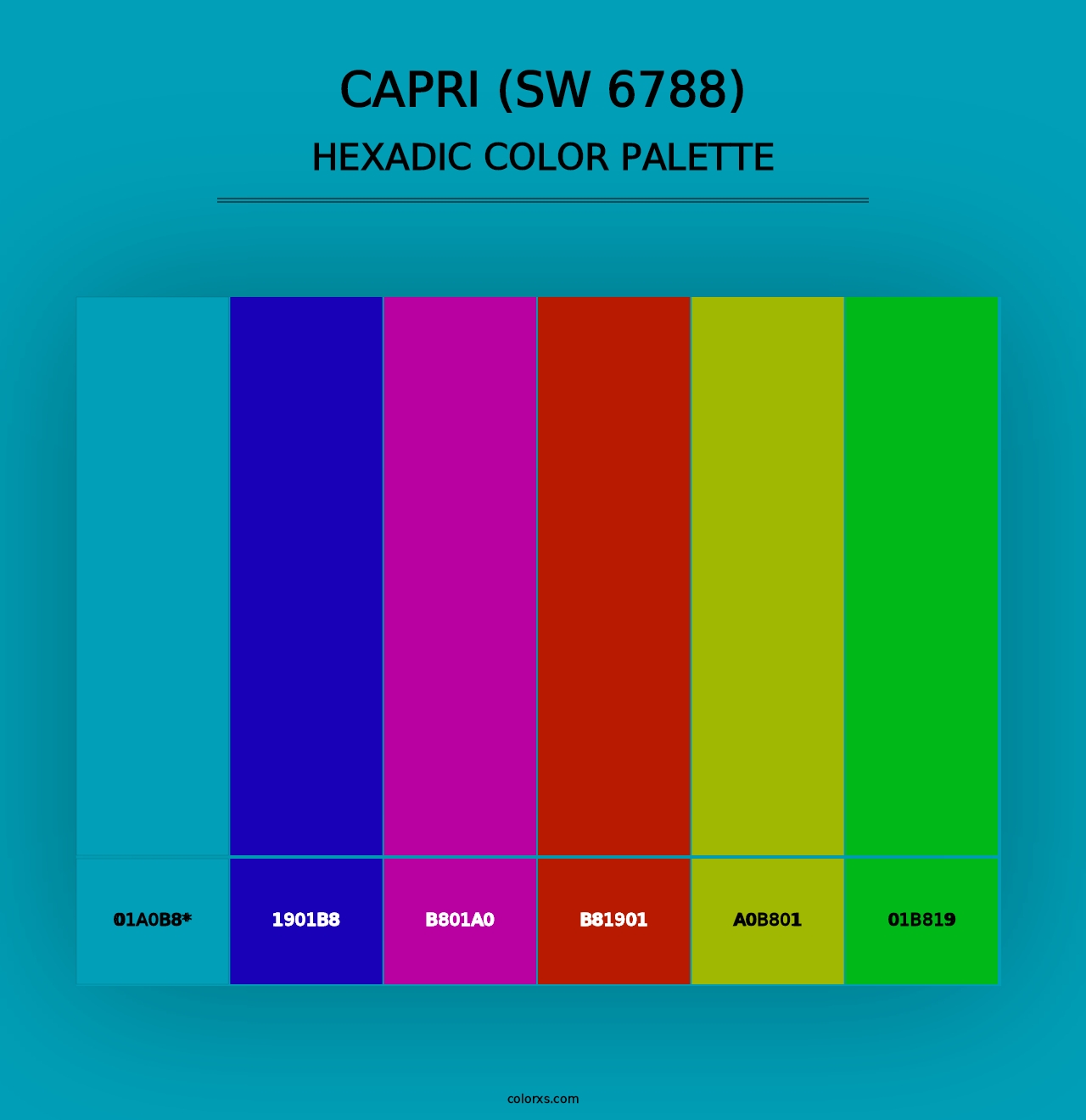 Capri (SW 6788) - Hexadic Color Palette