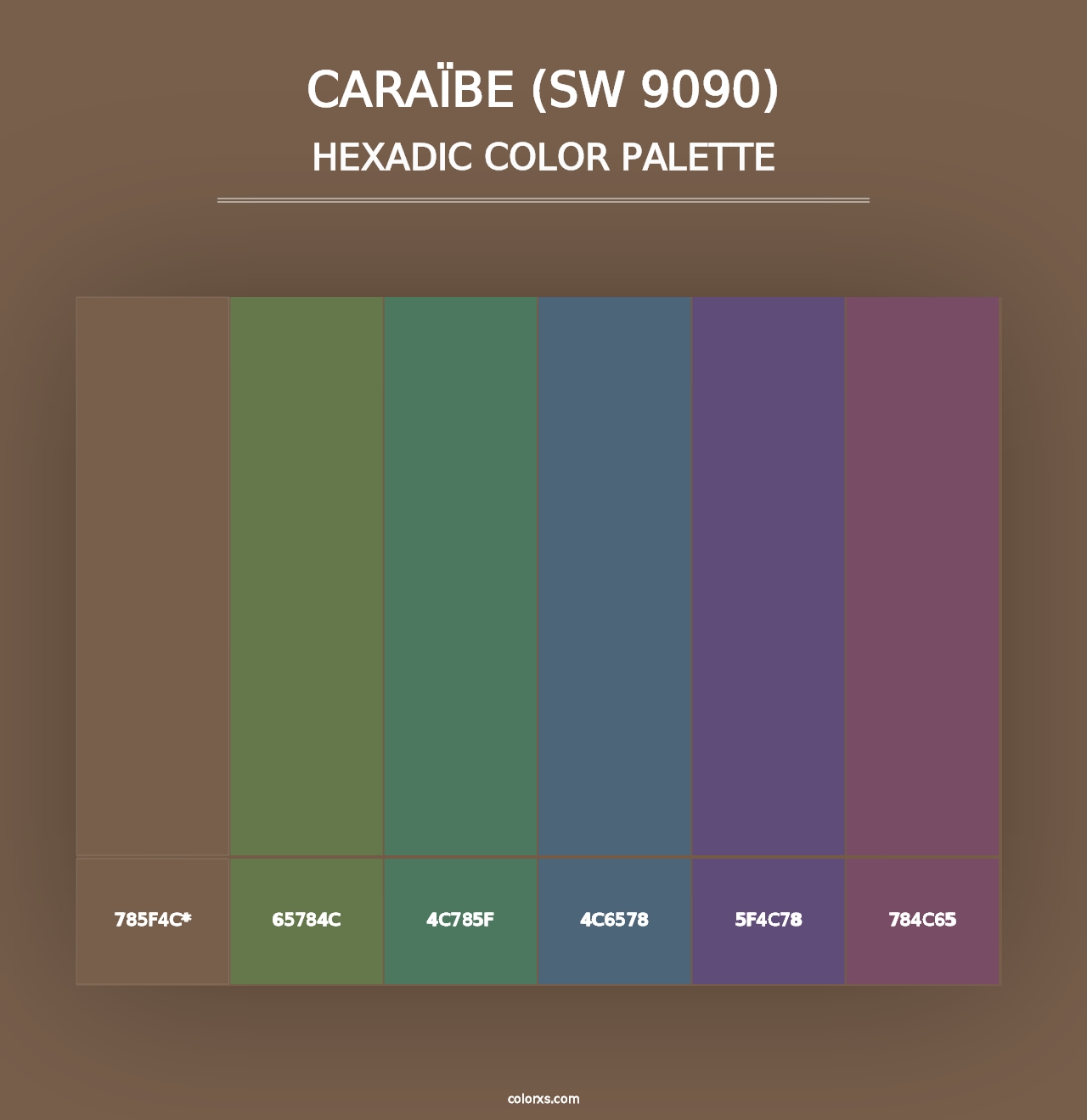 Caraïbe (SW 9090) - Hexadic Color Palette