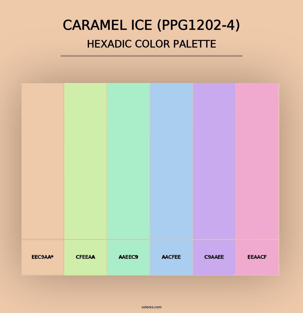 Caramel Ice (PPG1202-4) - Hexadic Color Palette