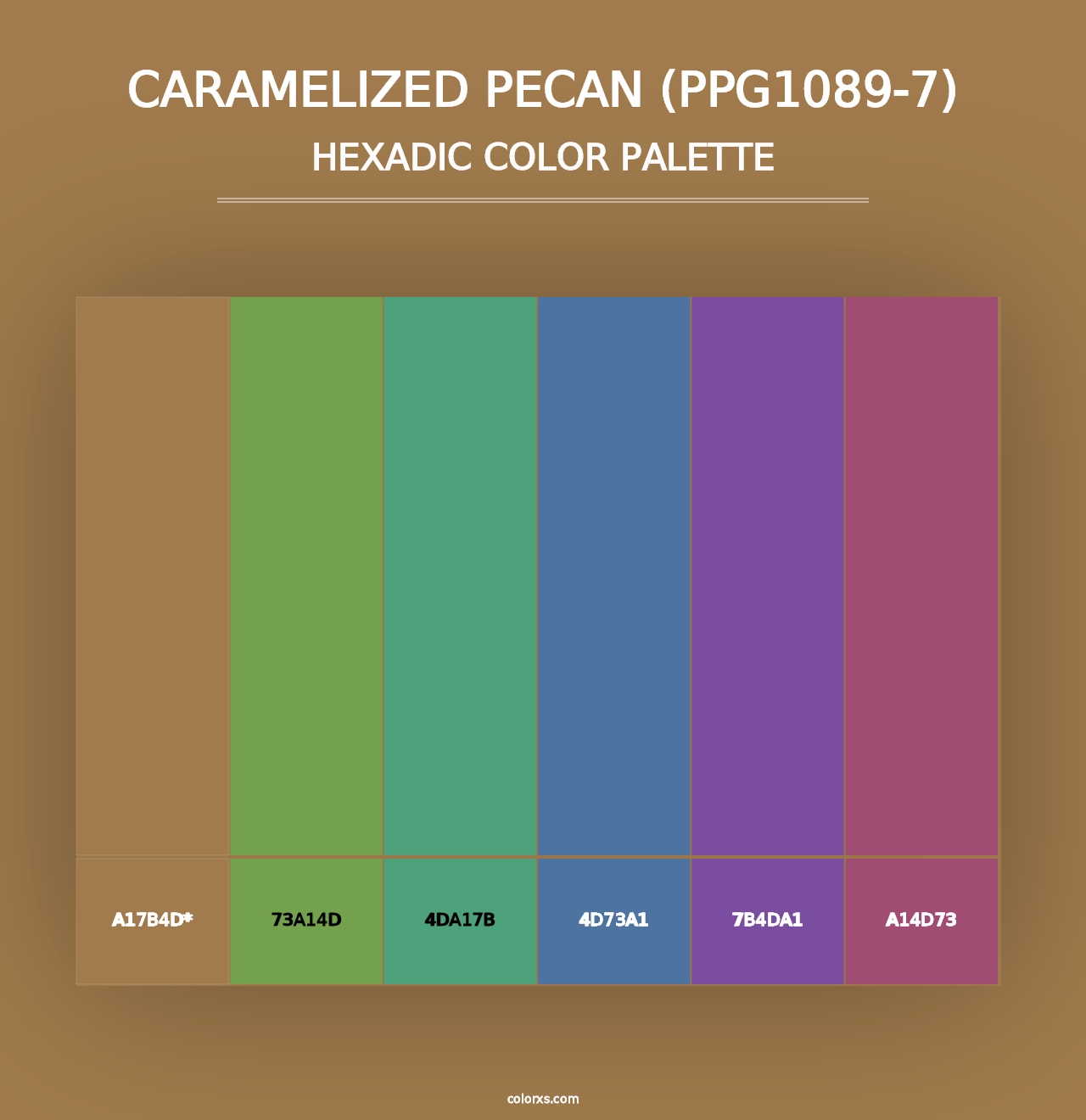 Caramelized Pecan (PPG1089-7) - Hexadic Color Palette