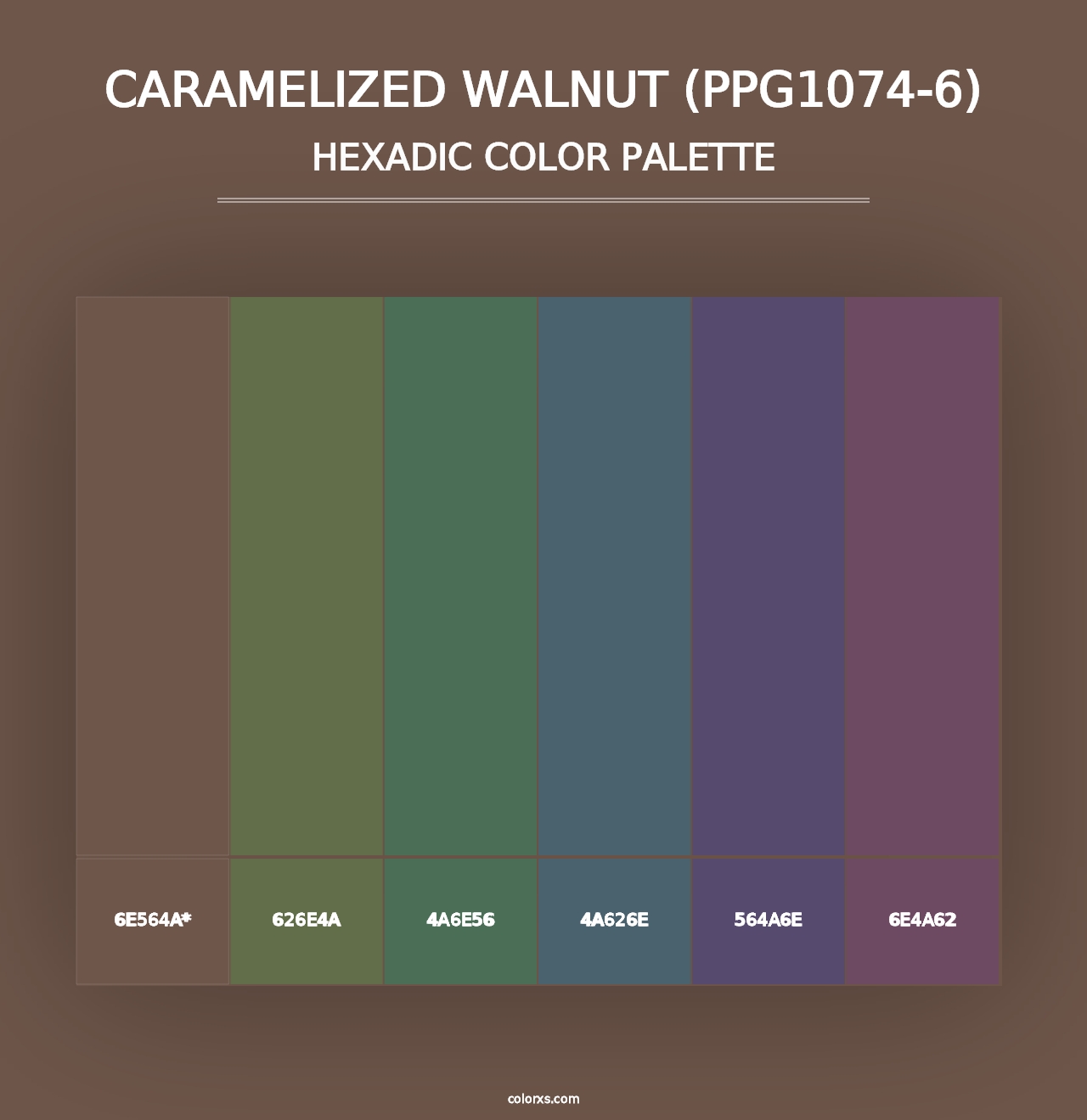 Caramelized Walnut (PPG1074-6) - Hexadic Color Palette