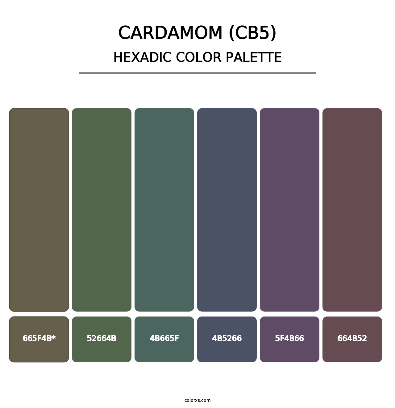 Cardamom (CB5) - Hexadic Color Palette