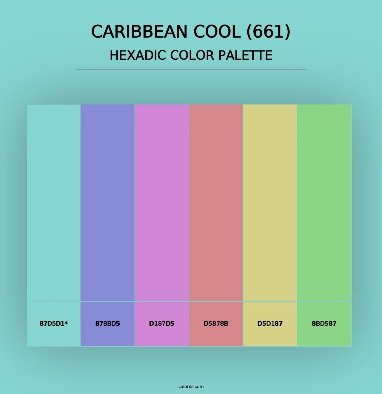 Caribbean Cool (661) - Hexadic Color Palette