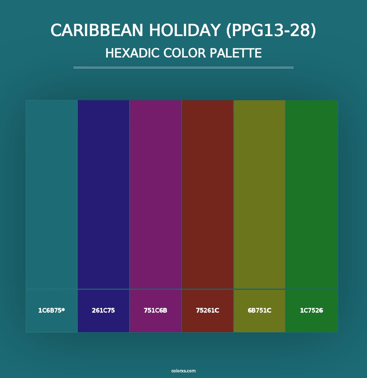 Caribbean Holiday (PPG13-28) - Hexadic Color Palette