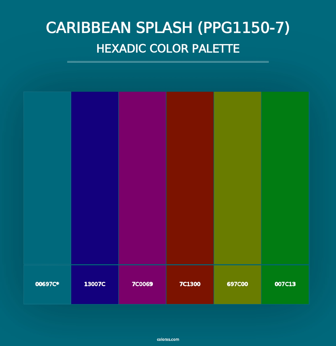 Caribbean Splash (PPG1150-7) - Hexadic Color Palette