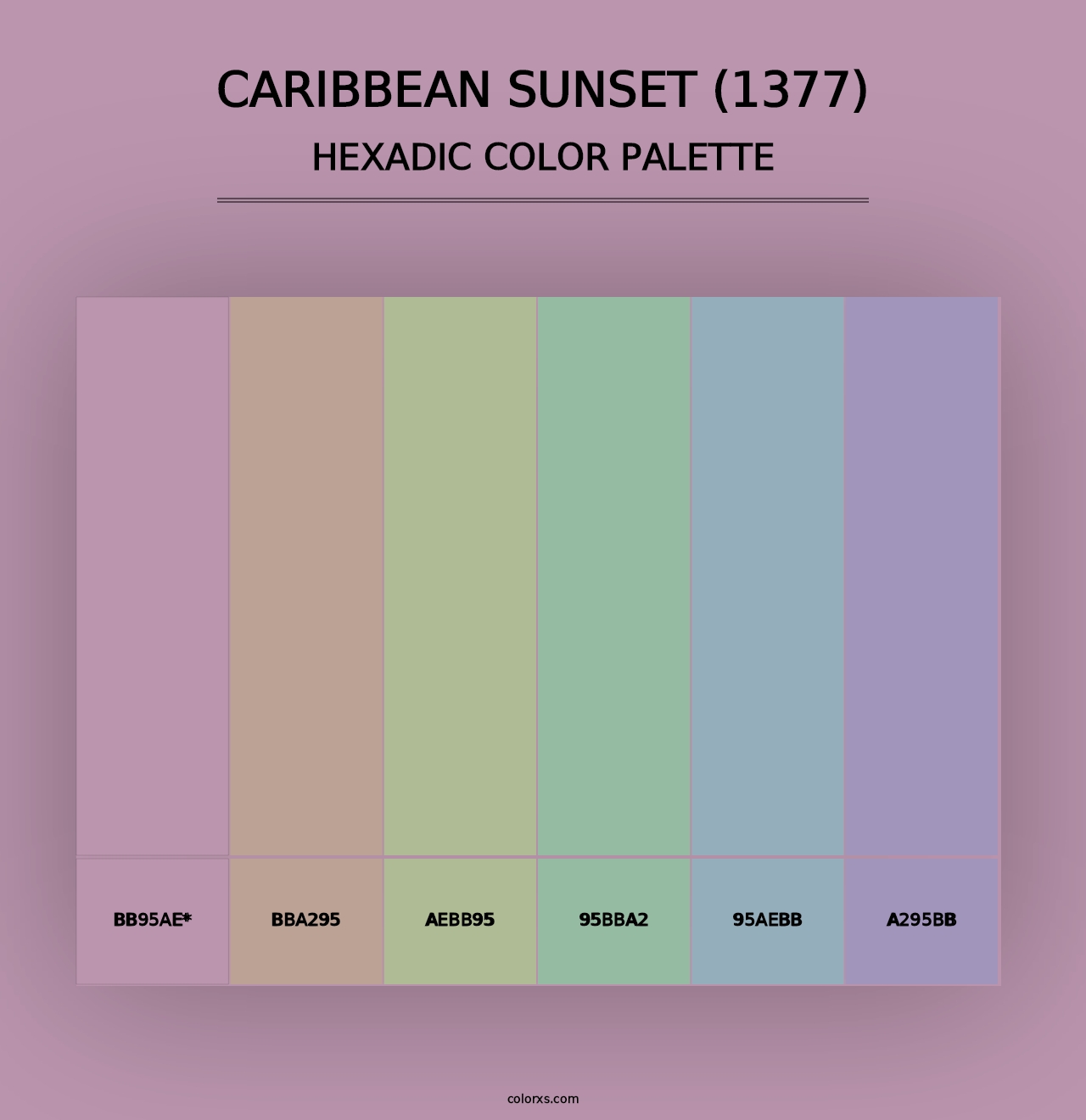 Caribbean Sunset (1377) - Hexadic Color Palette