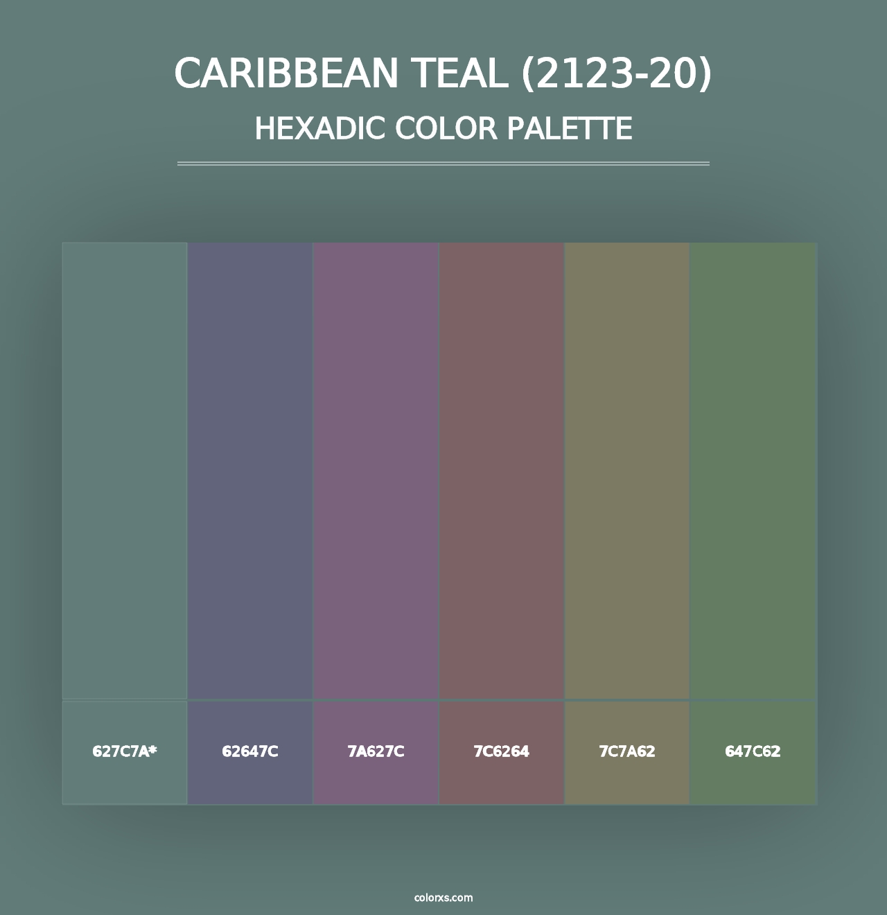 Caribbean Teal (2123-20) - Hexadic Color Palette