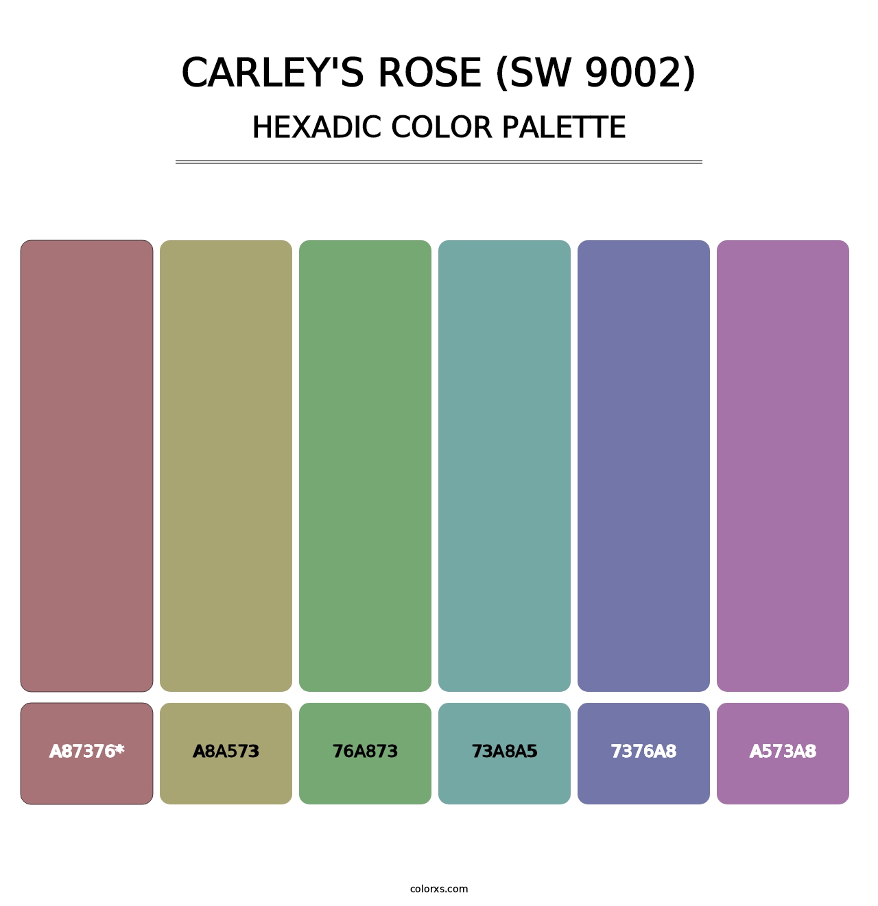 Carley's Rose (SW 9002) - Hexadic Color Palette