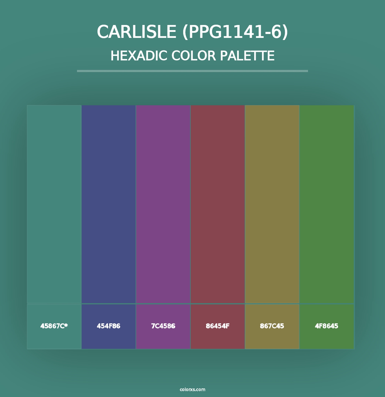 Carlisle (PPG1141-6) - Hexadic Color Palette