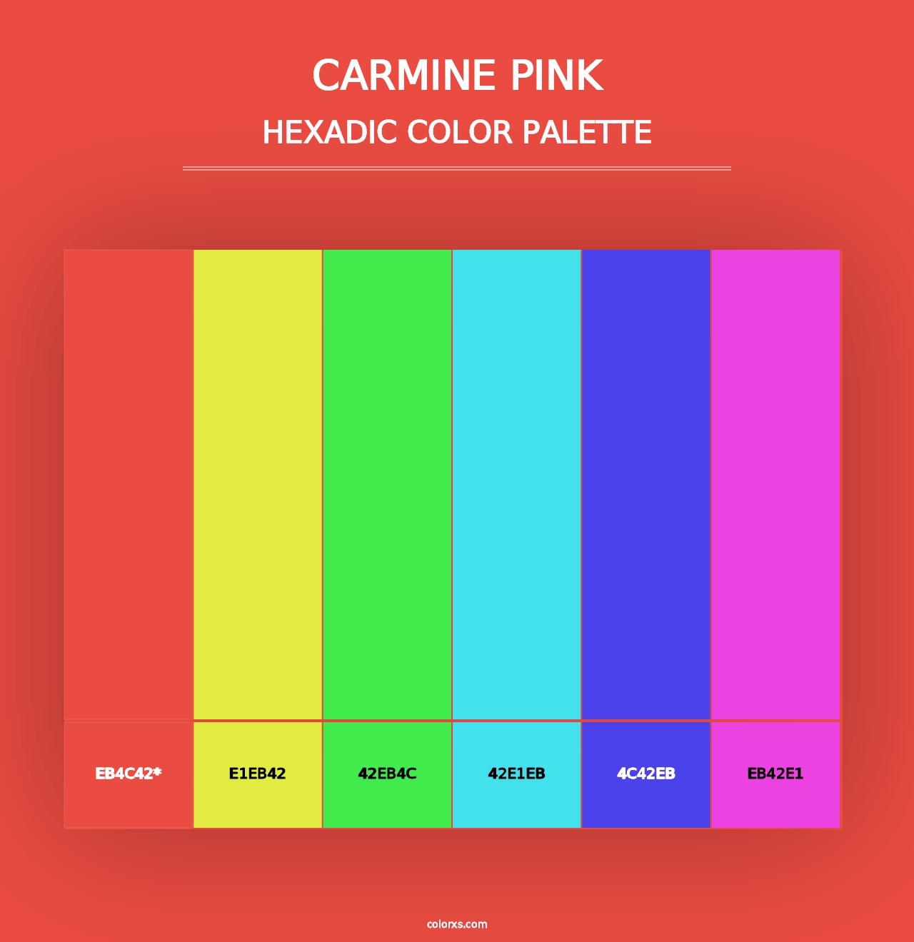 Carmine Pink - Hexadic Color Palette