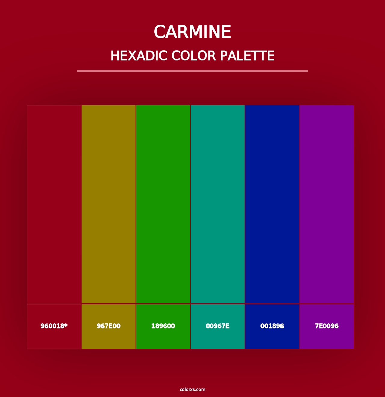 Carmine - Hexadic Color Palette