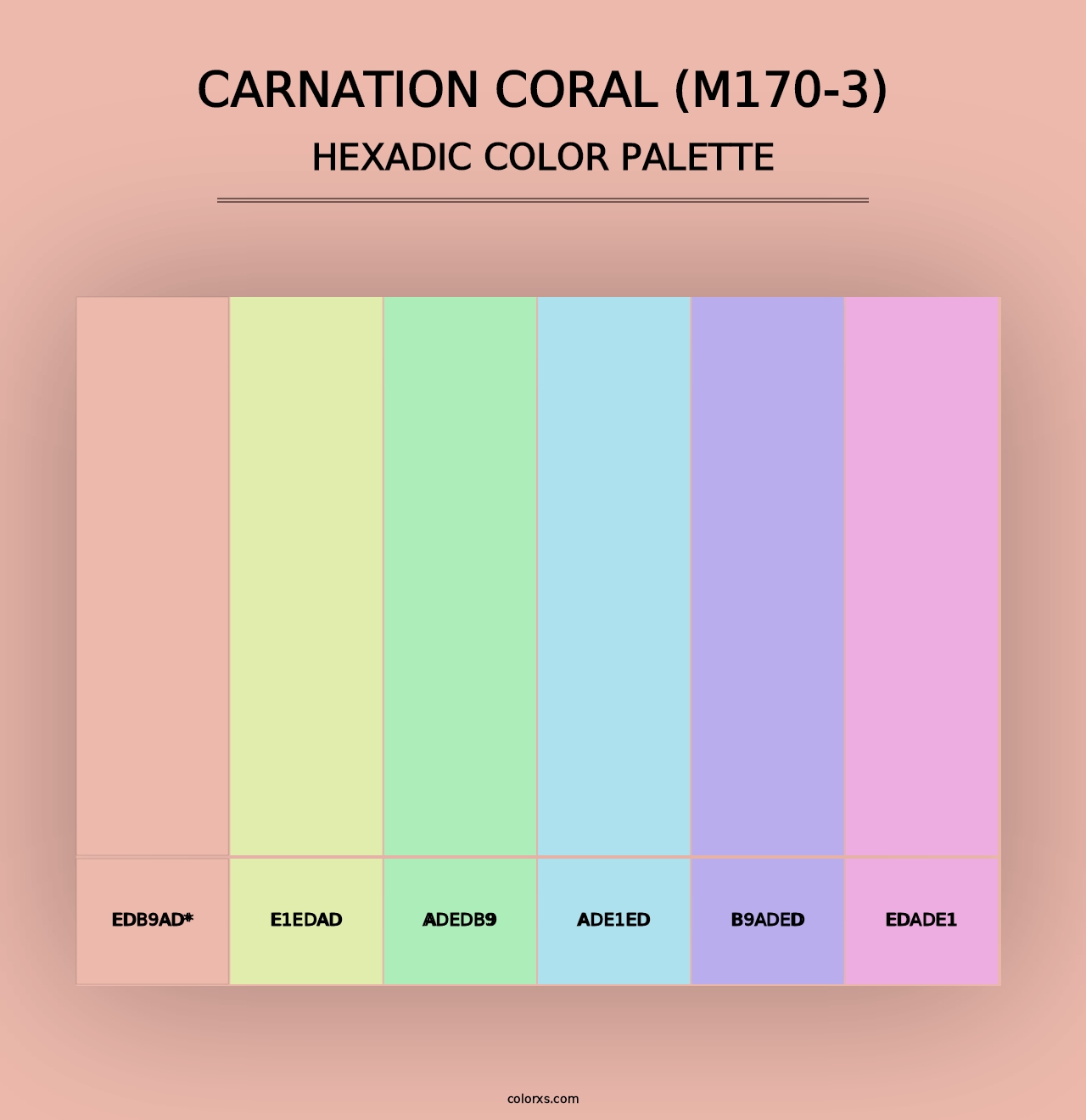 Carnation Coral (M170-3) - Hexadic Color Palette