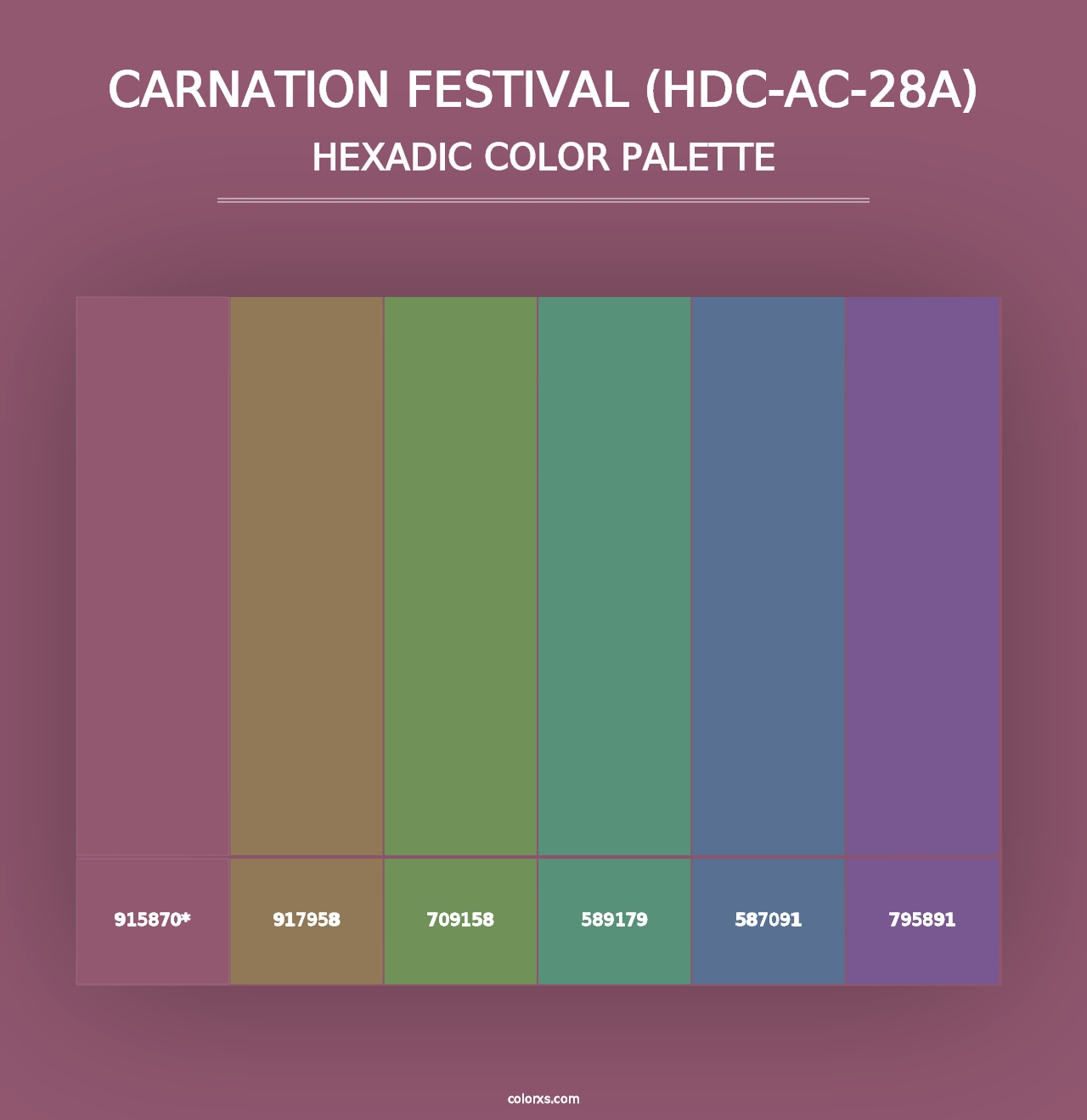 Carnation Festival (HDC-AC-28A) - Hexadic Color Palette