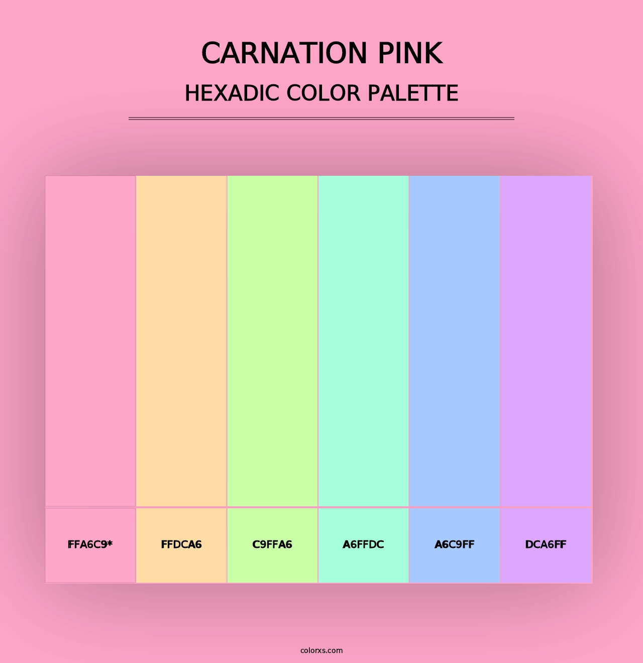 Carnation Pink - Hexadic Color Palette