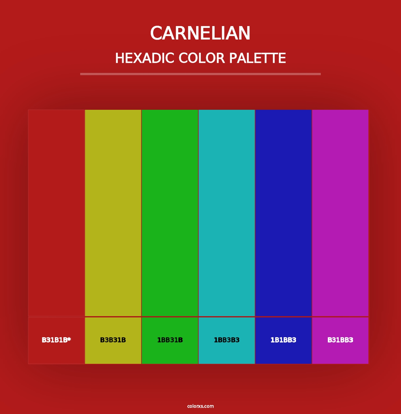 Carnelian - Hexadic Color Palette