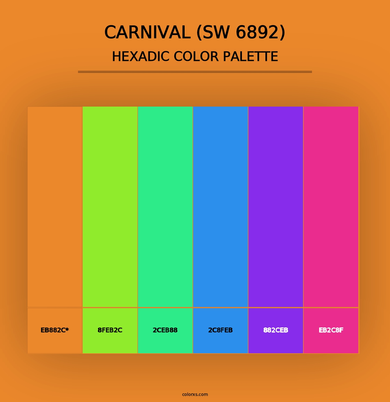 Carnival (SW 6892) - Hexadic Color Palette