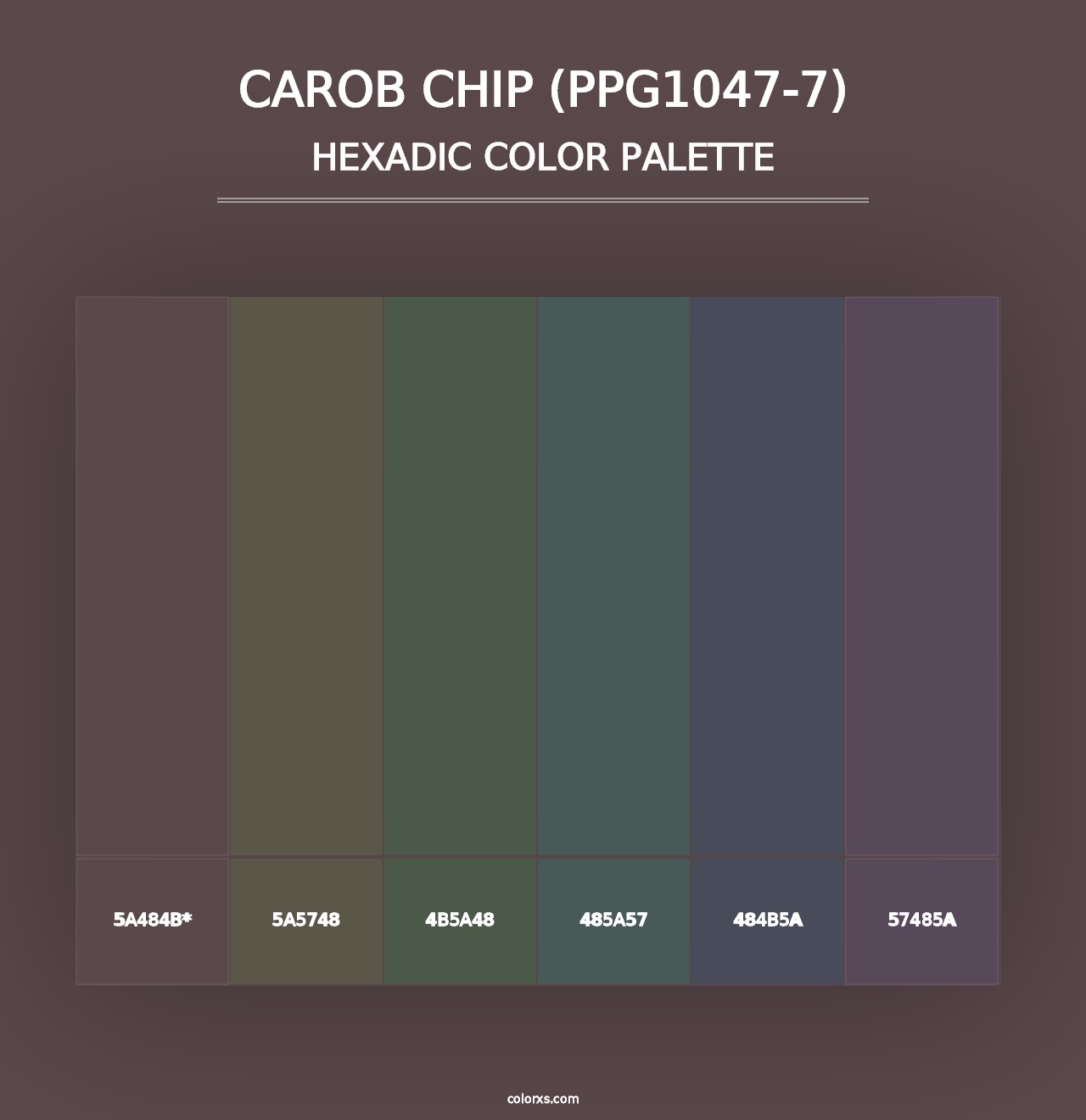 Carob Chip (PPG1047-7) - Hexadic Color Palette