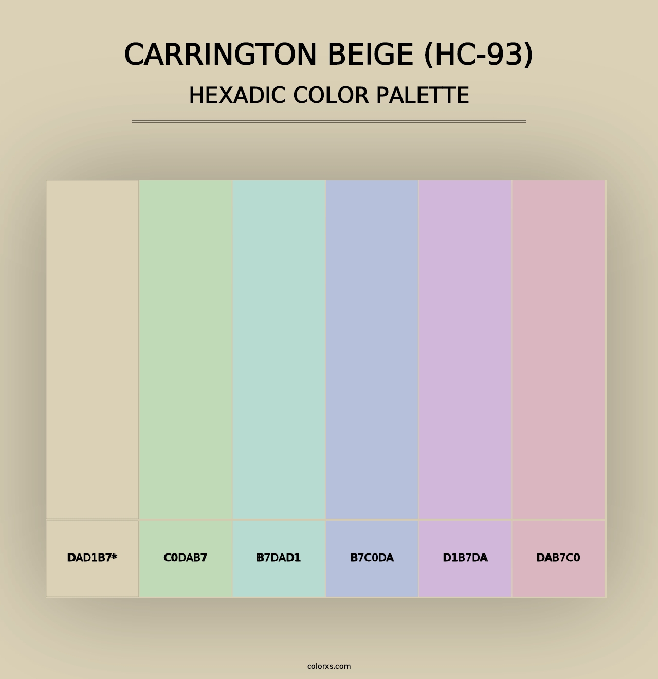 Carrington Beige (HC-93) - Hexadic Color Palette