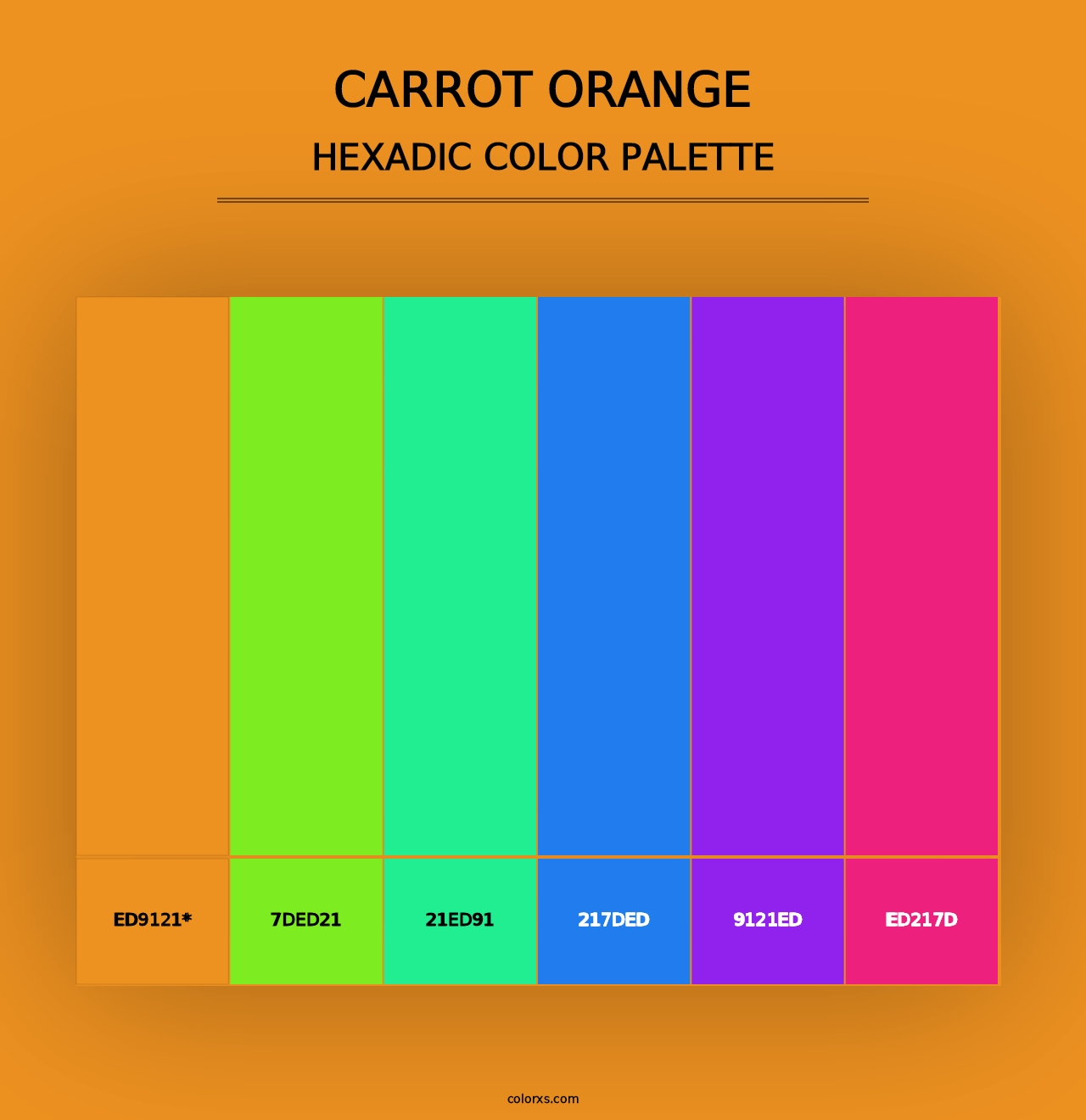 Carrot Orange - Hexadic Color Palette