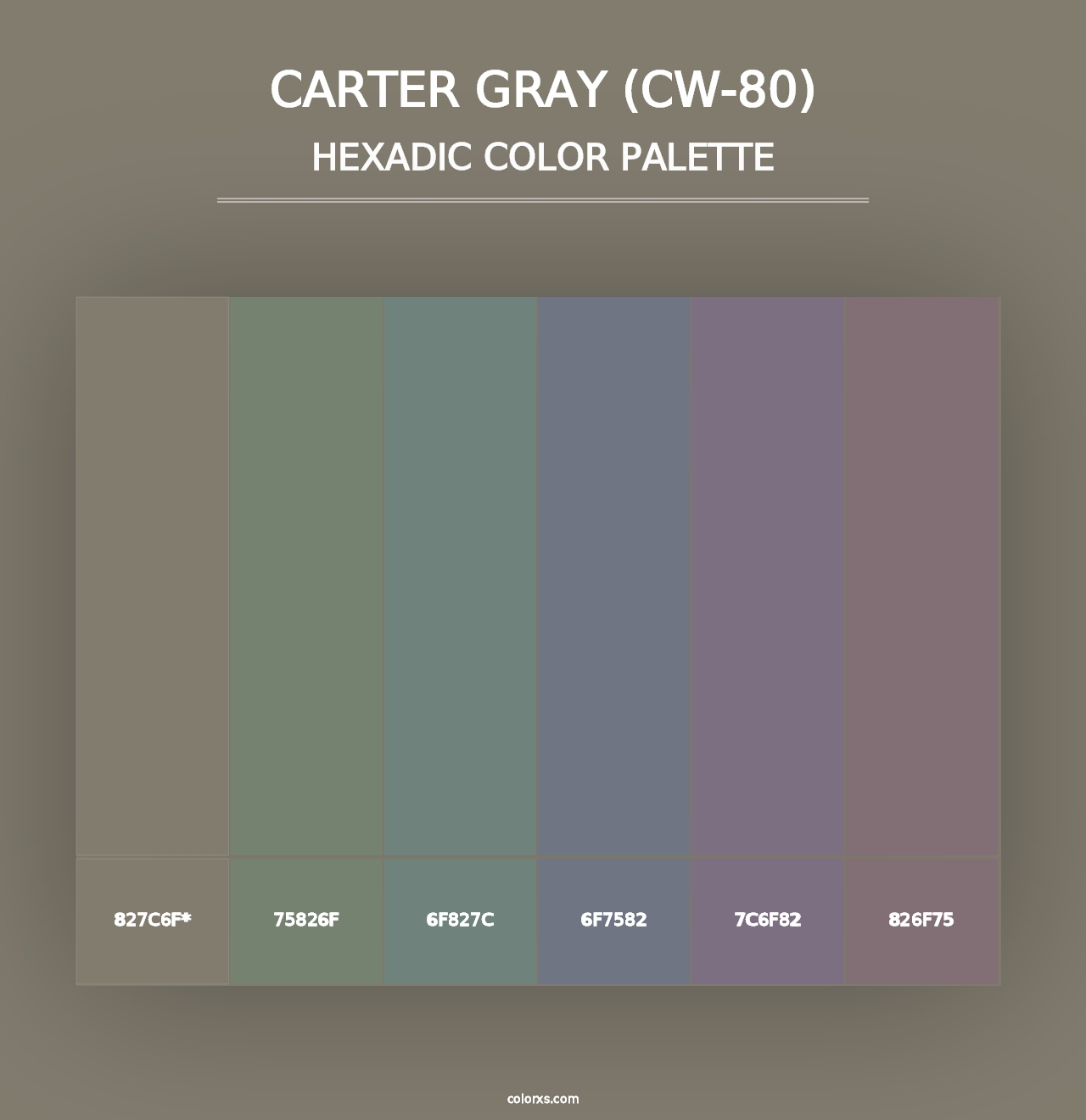 Carter Gray (CW-80) - Hexadic Color Palette