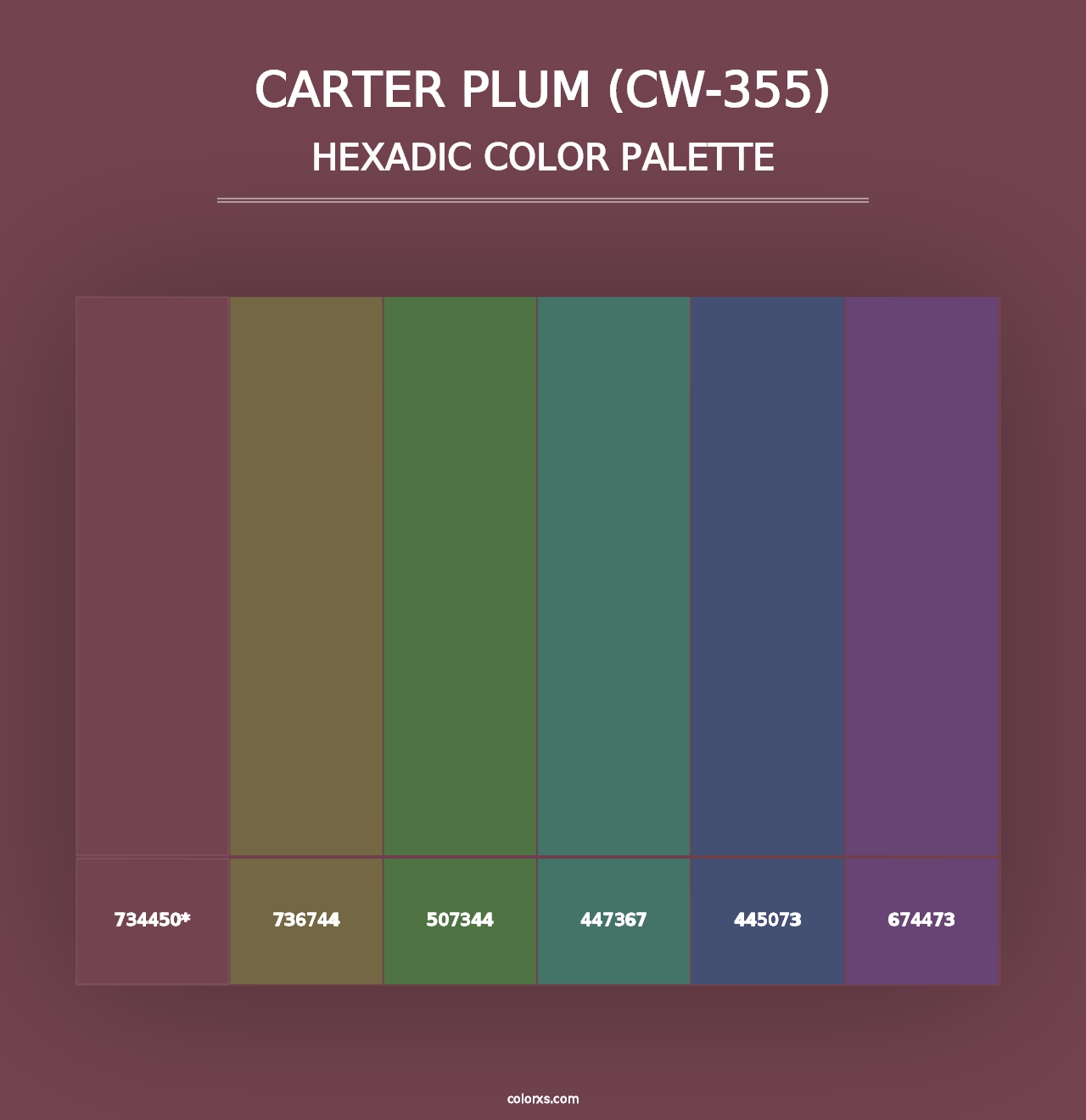 Carter Plum (CW-355) - Hexadic Color Palette