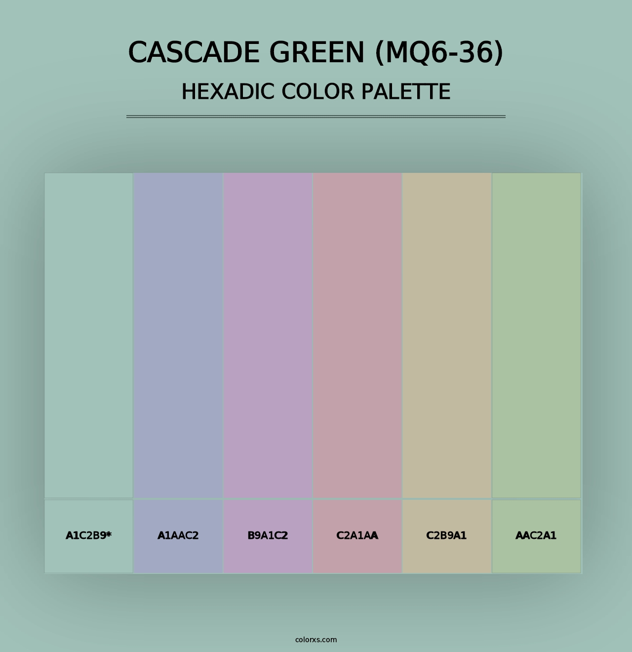 Cascade Green (MQ6-36) - Hexadic Color Palette