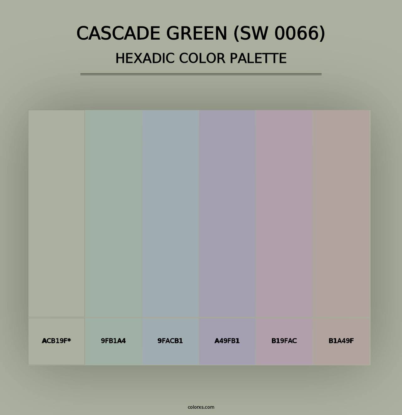 Cascade Green (SW 0066) - Hexadic Color Palette