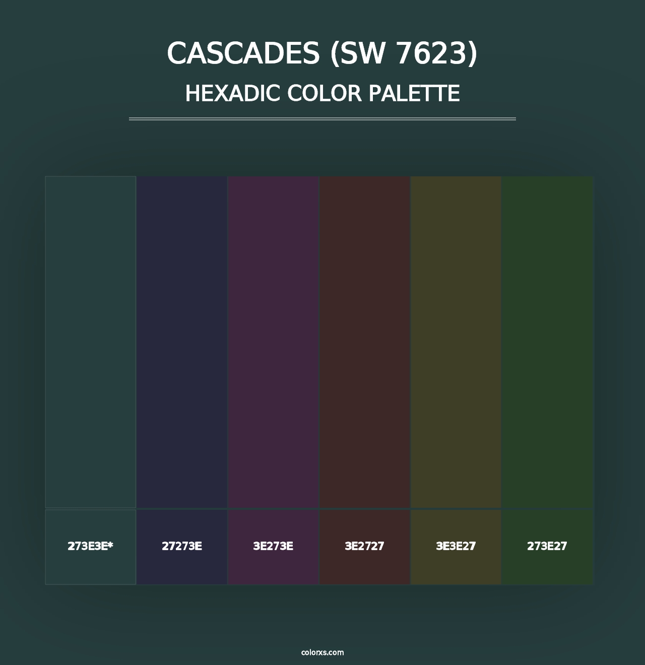 Cascades (SW 7623) - Hexadic Color Palette