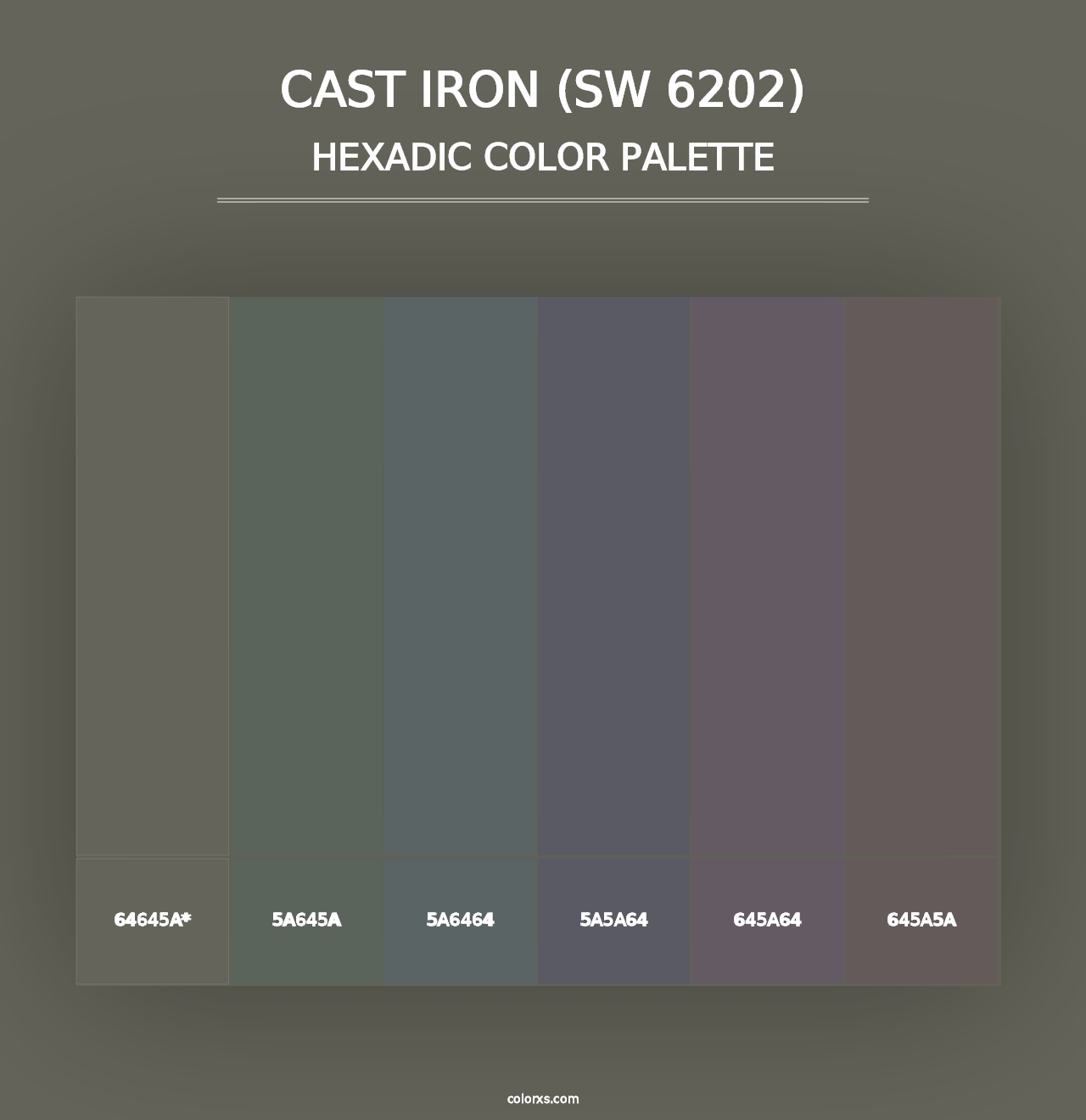 Cast Iron (SW 6202) - Hexadic Color Palette