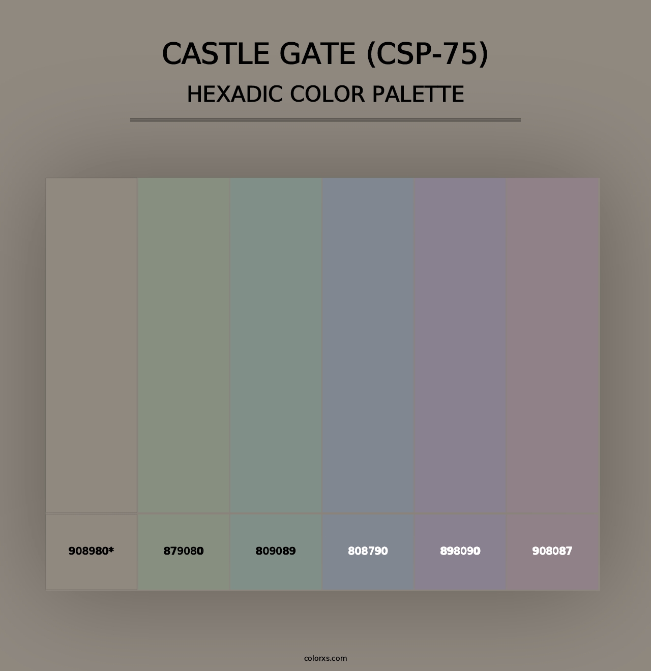 Castle Gate (CSP-75) - Hexadic Color Palette