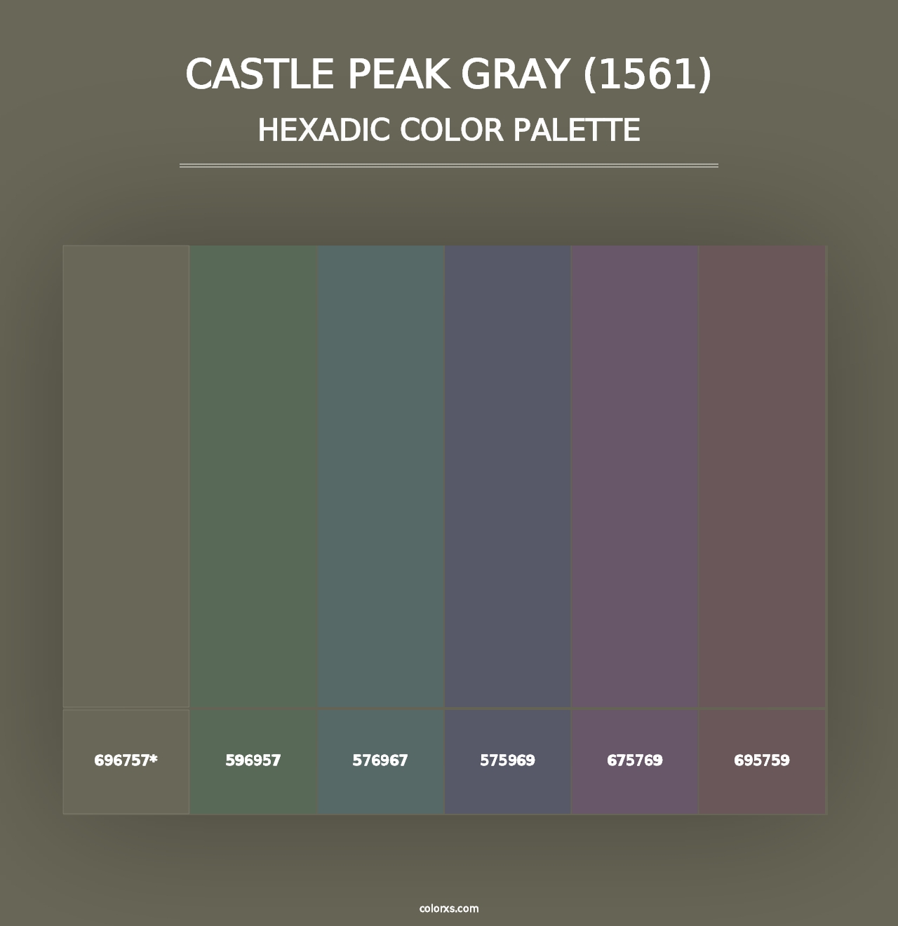 Castle Peak Gray (1561) - Hexadic Color Palette