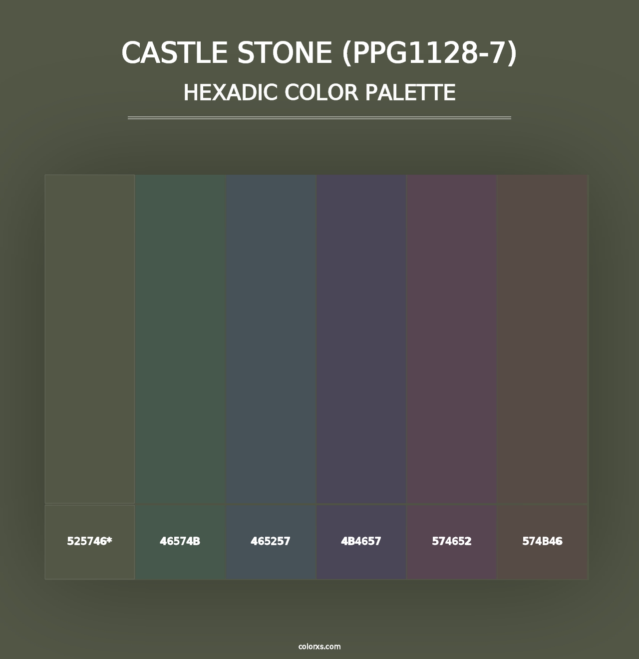 Castle Stone (PPG1128-7) - Hexadic Color Palette