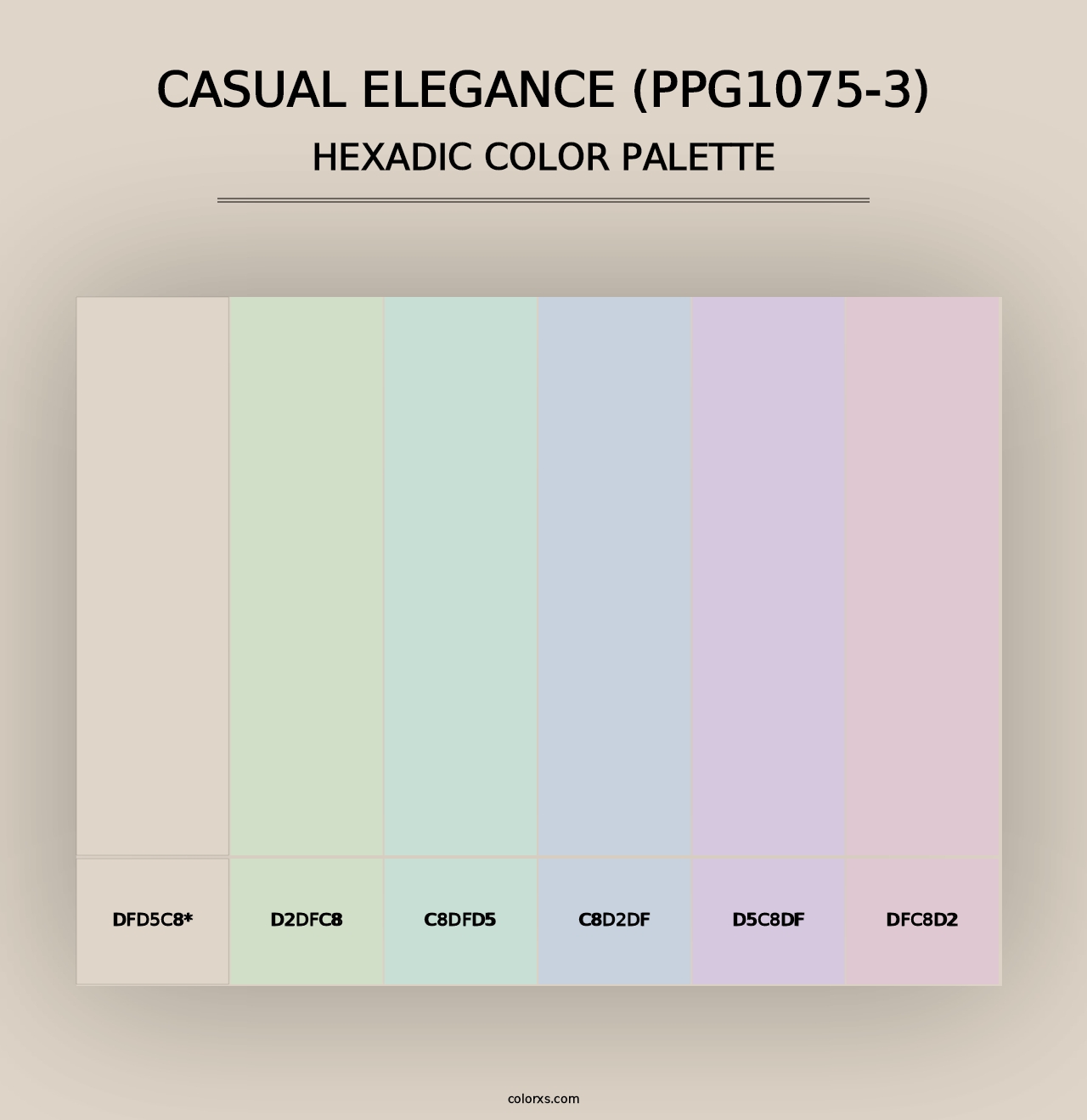 Casual Elegance (PPG1075-3) - Hexadic Color Palette