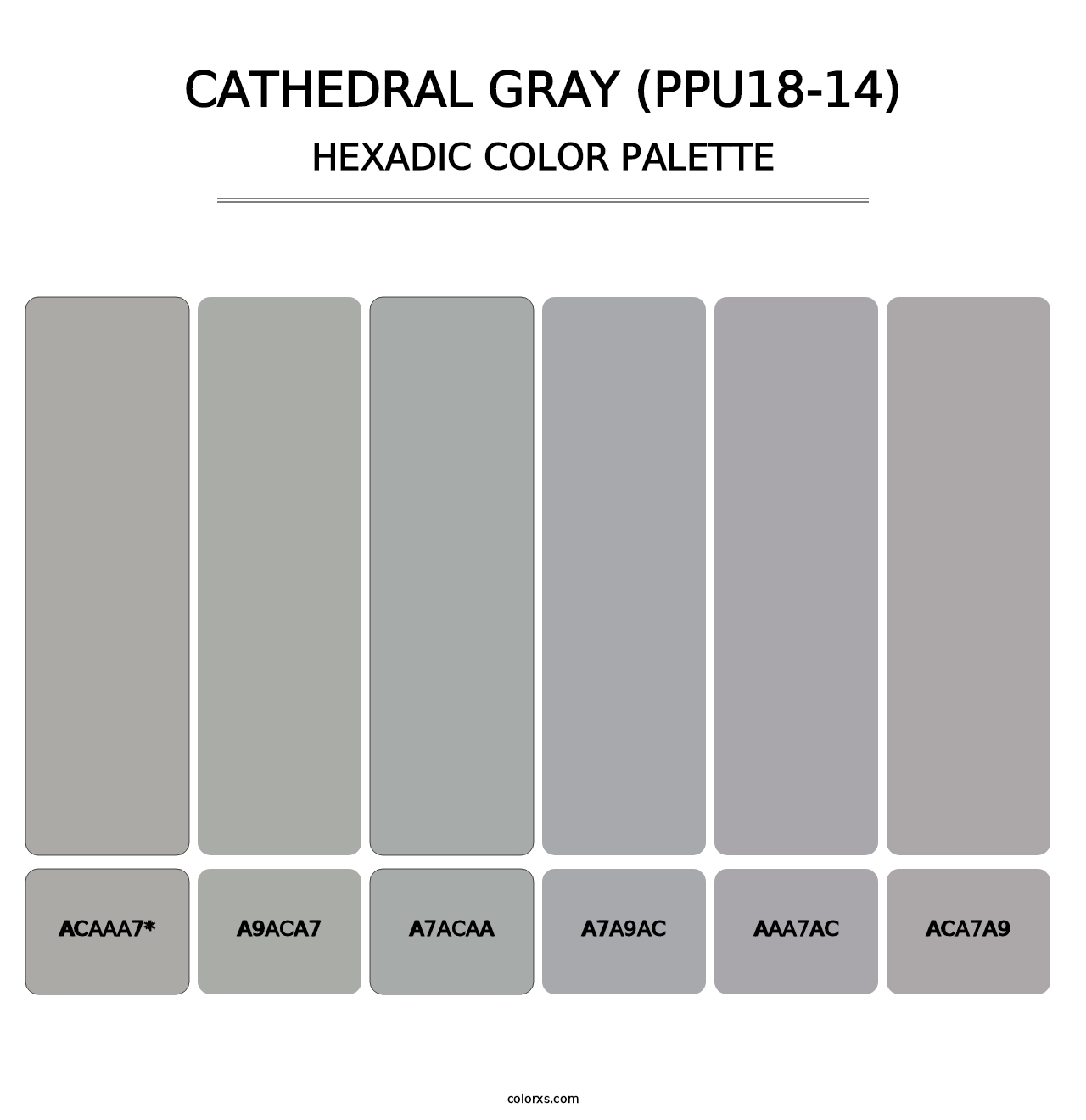 Cathedral Gray (PPU18-14) - Hexadic Color Palette