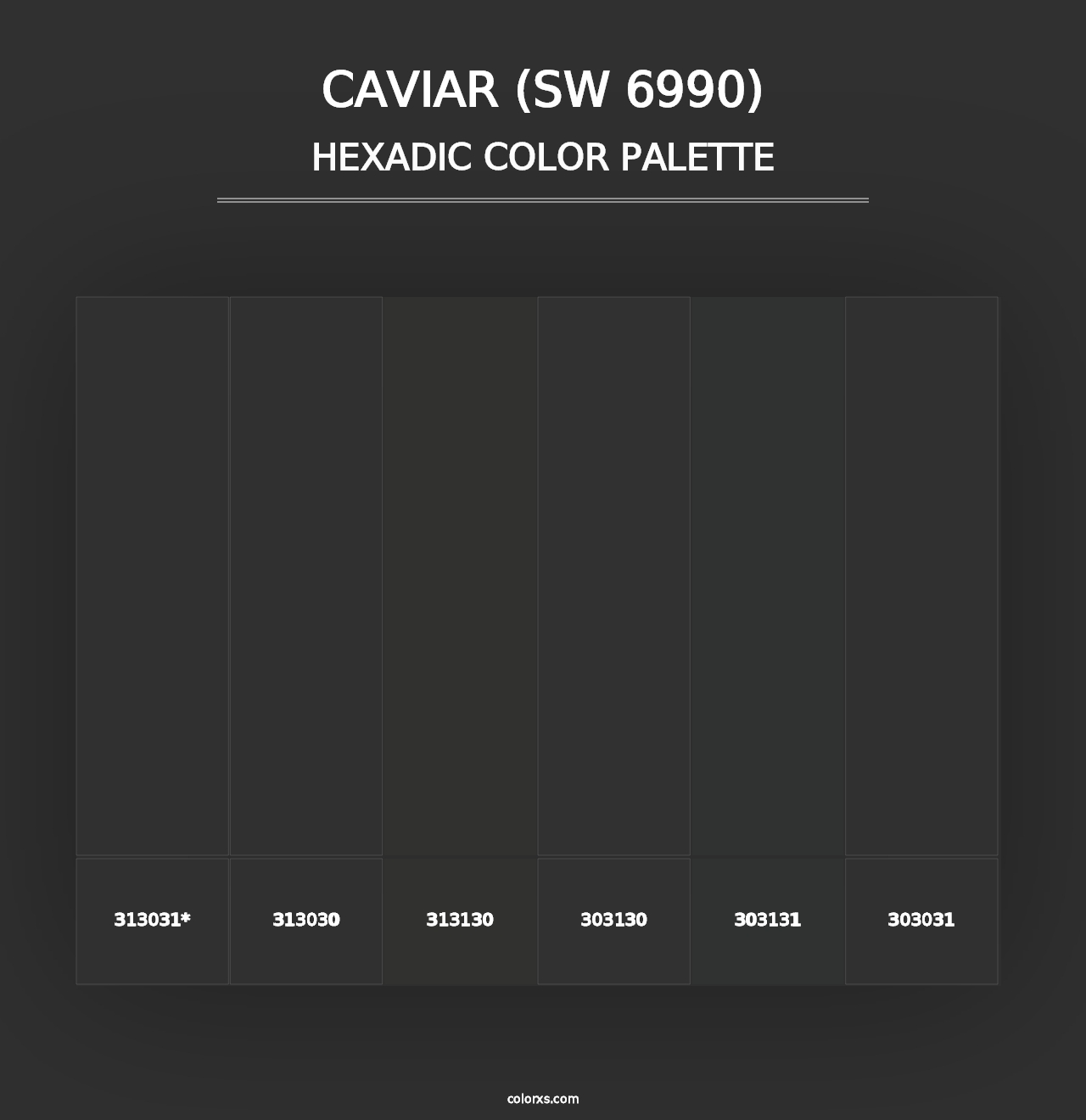 Caviar (SW 6990) - Hexadic Color Palette