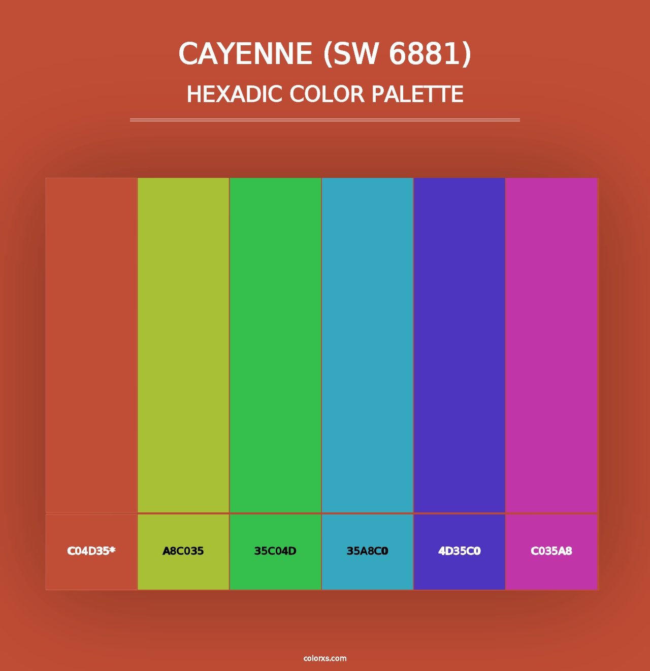 Cayenne (SW 6881) - Hexadic Color Palette