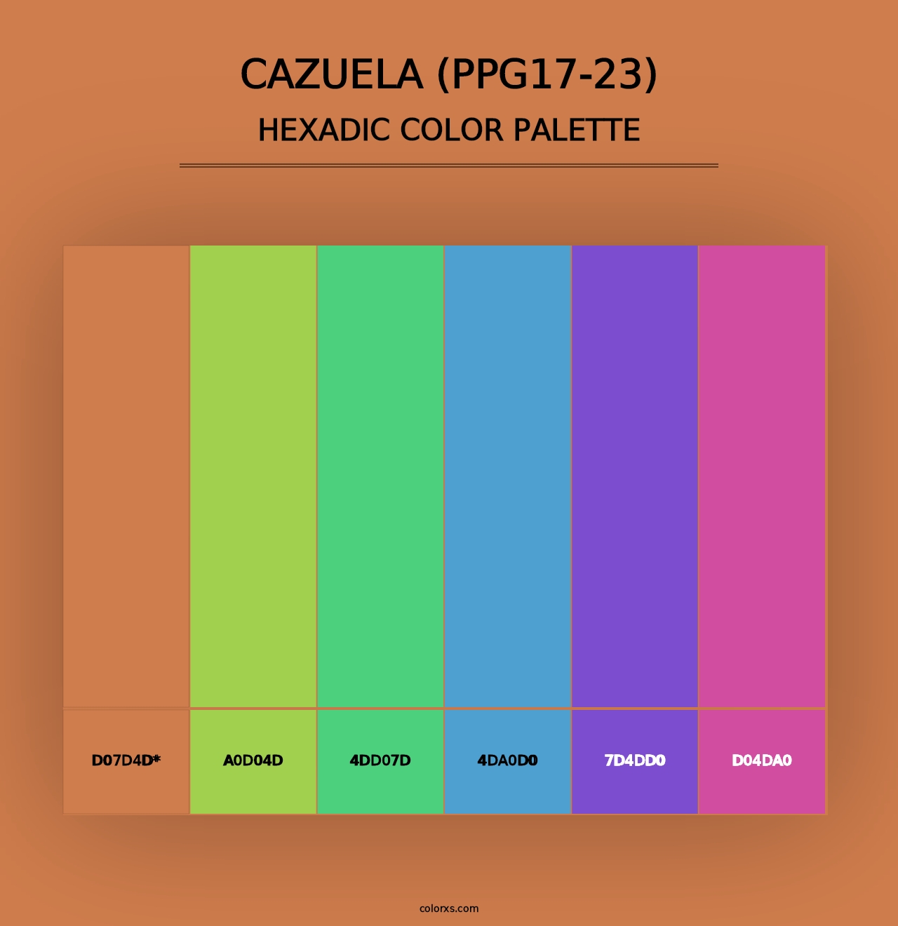 Cazuela (PPG17-23) - Hexadic Color Palette